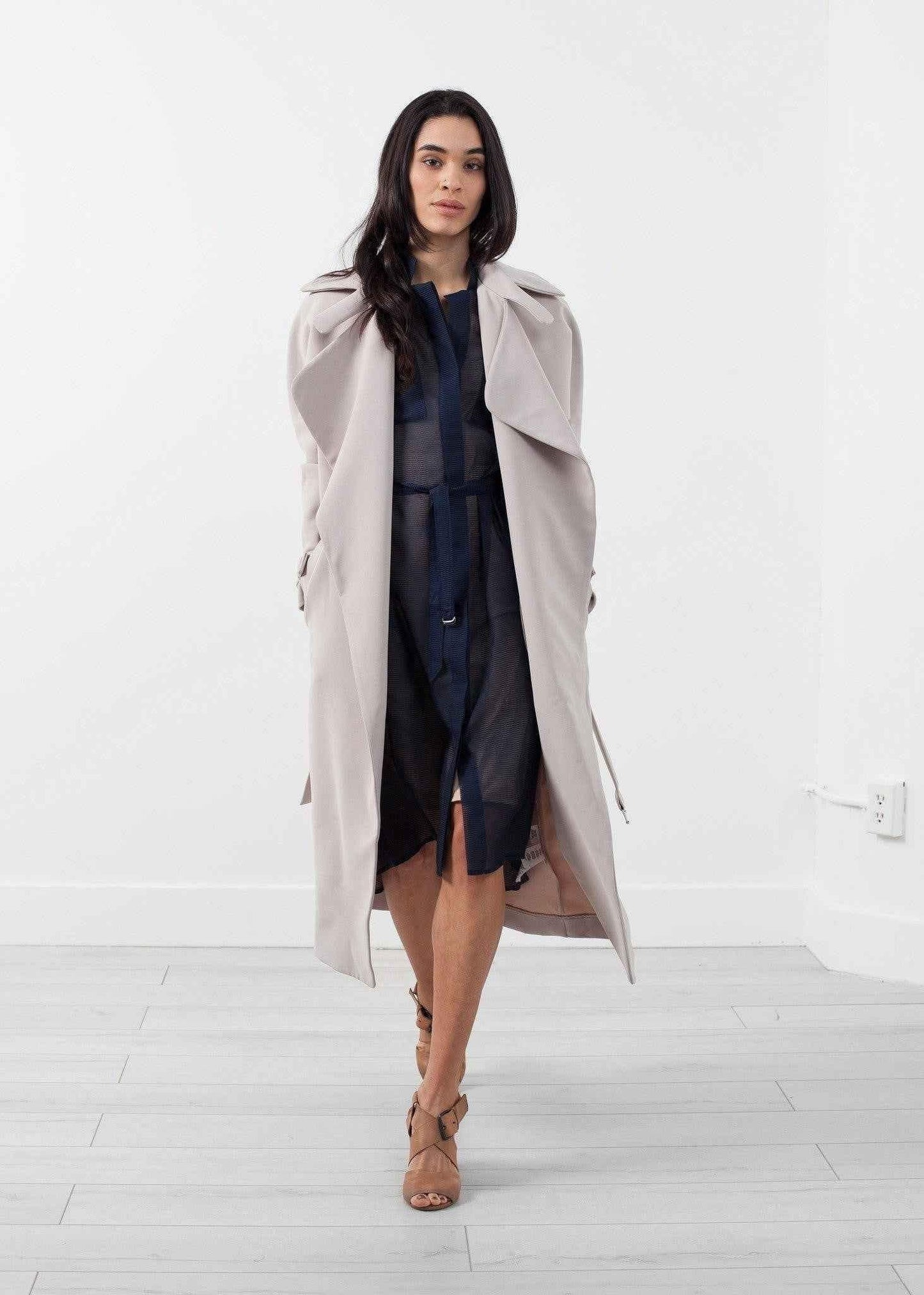 Orietta Coat in Tan.