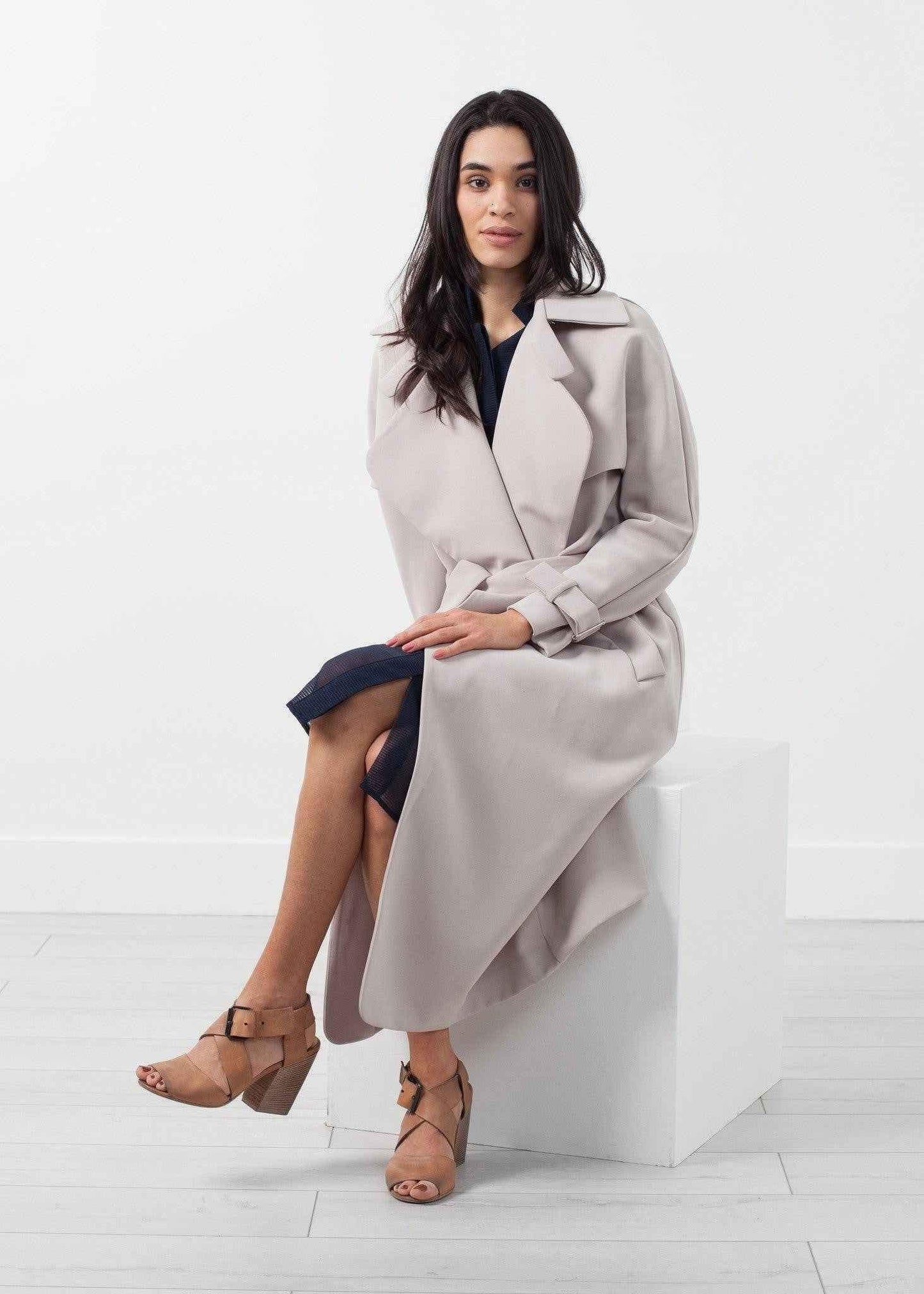 Orietta Coat in Tan.