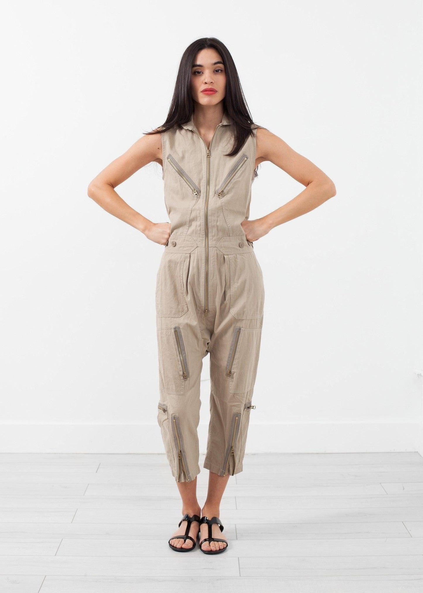 Sleeveless Harem Flightsuit.