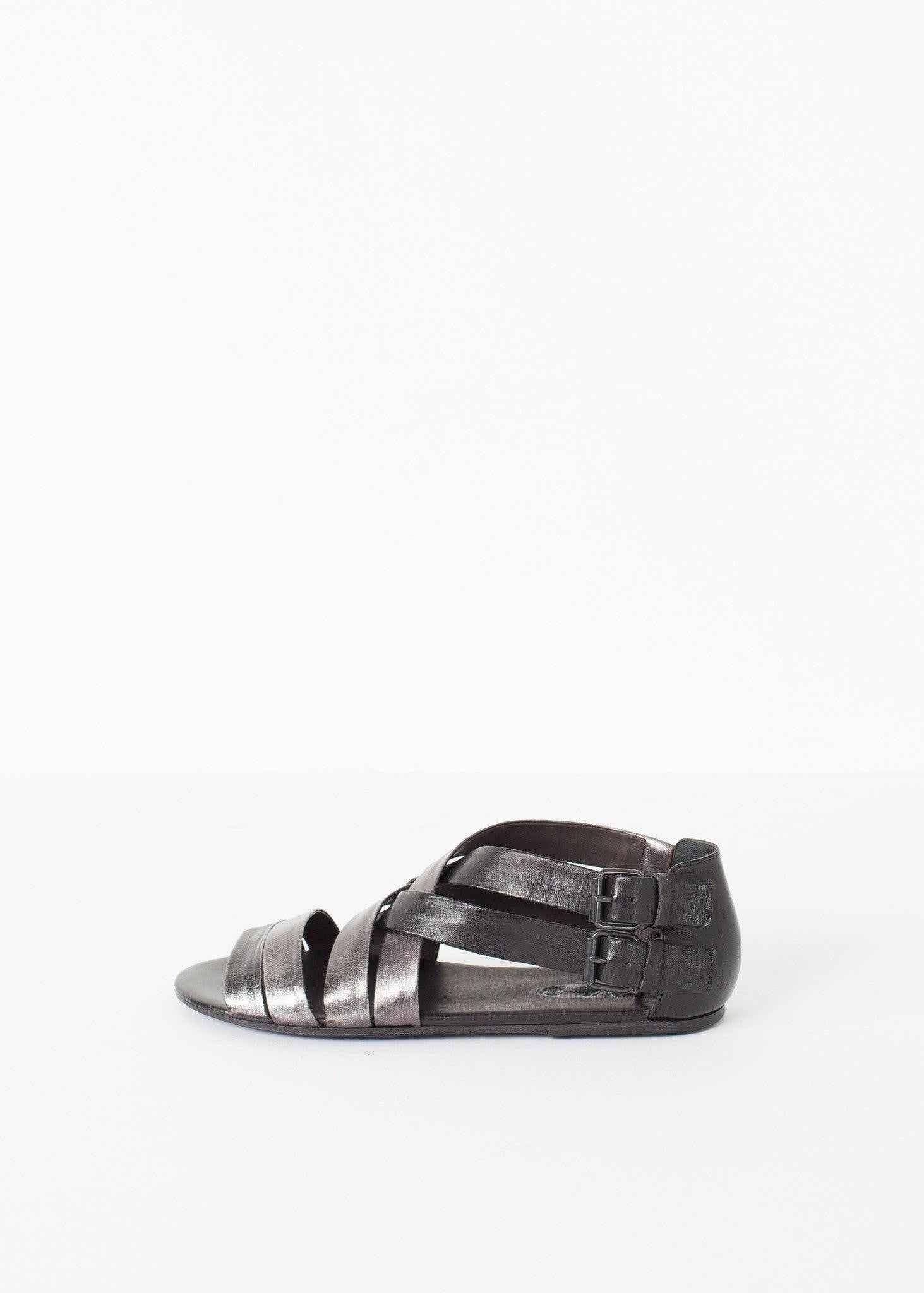 Wrap Sandal in Black/Steel.