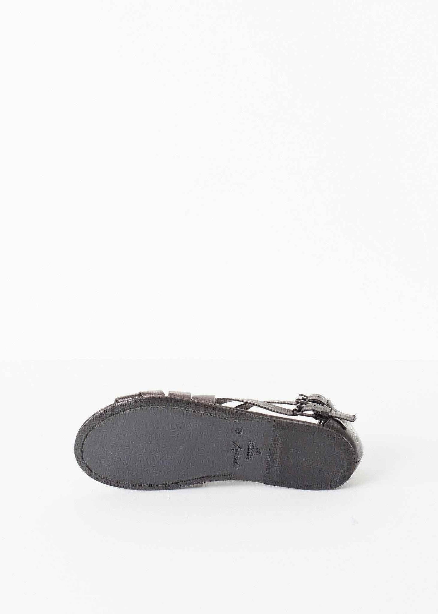 Wrap Sandal in Black/Steel.