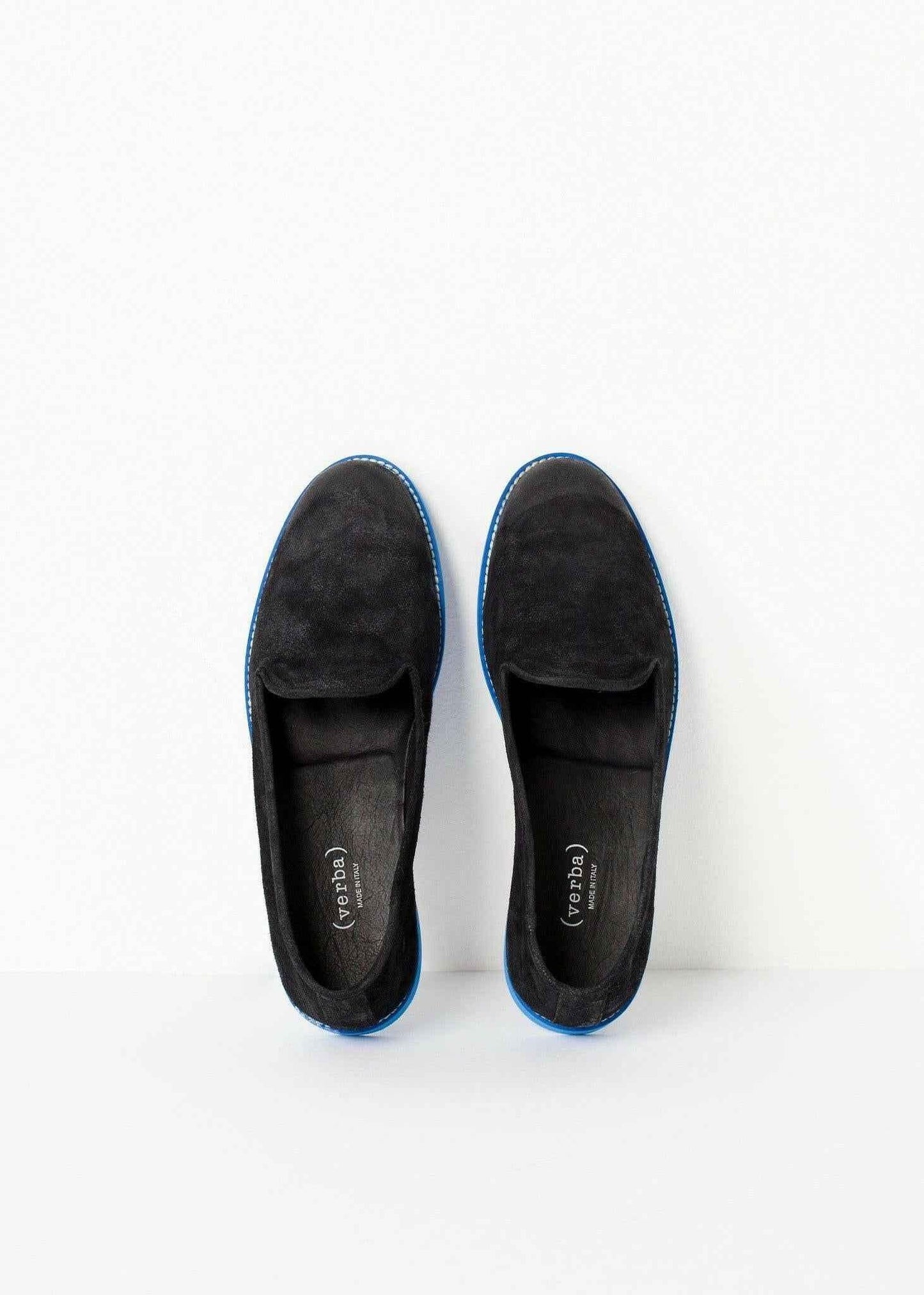 Suede Loafers - Black/Blue.