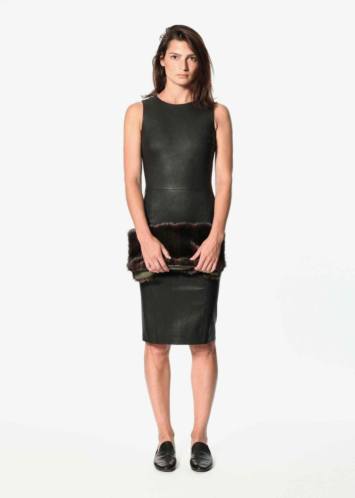 Iranta Leather Dress in Black.