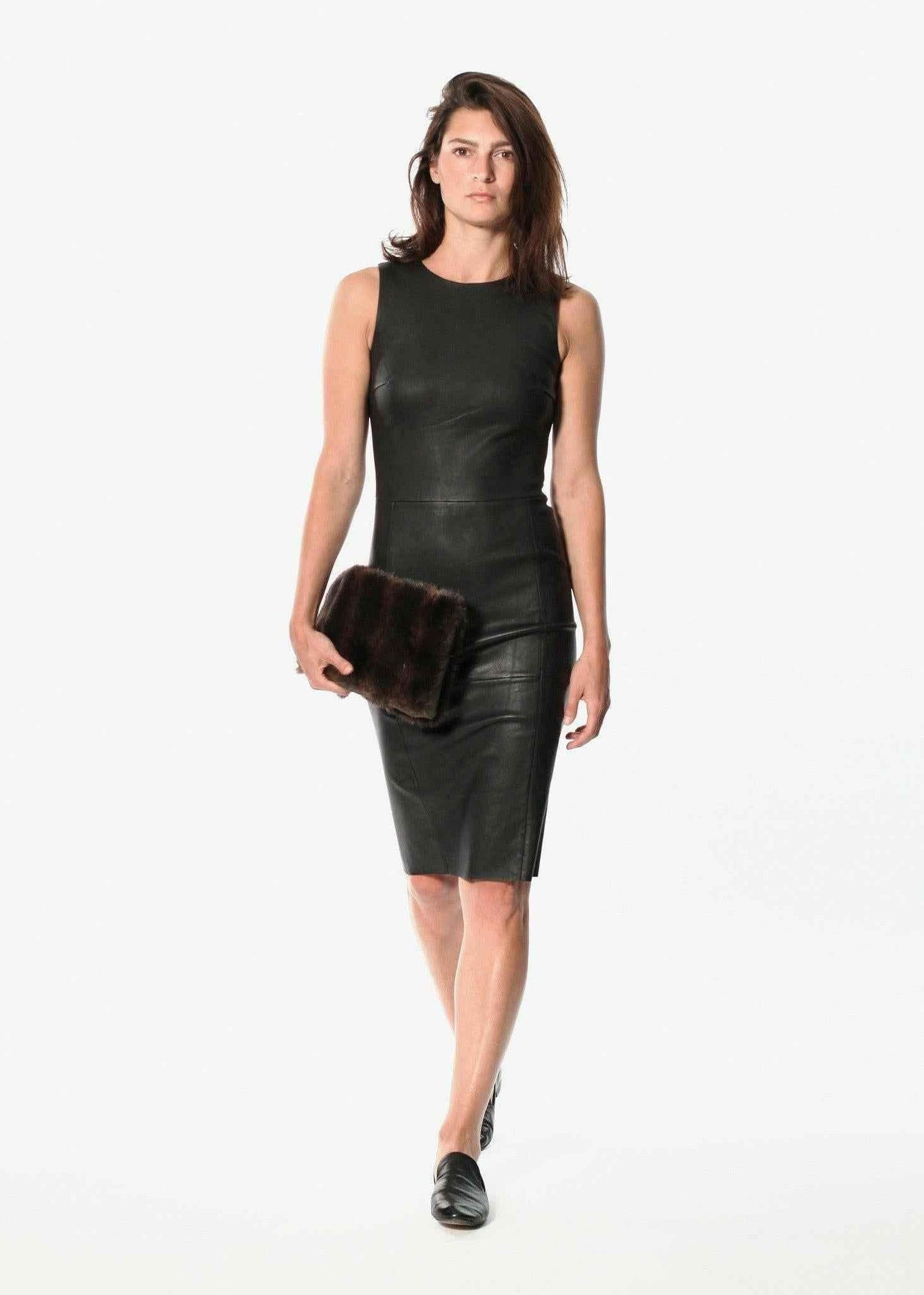 Iranta Leather Dress in Black.