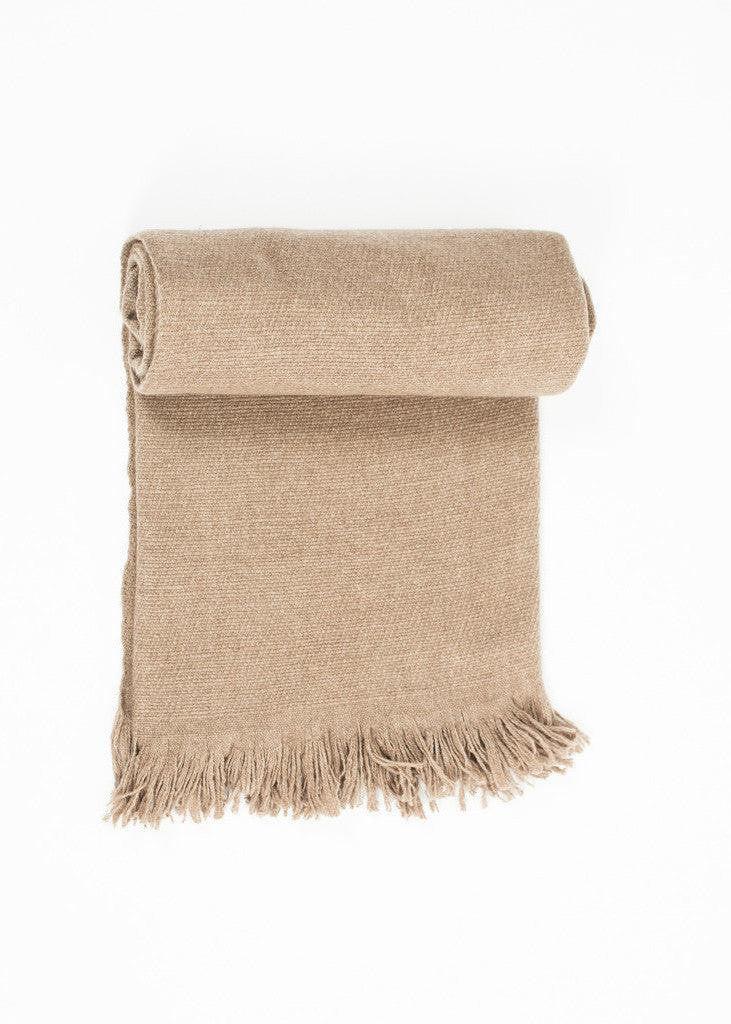 Cashmere Tassel Blanket in Brown.