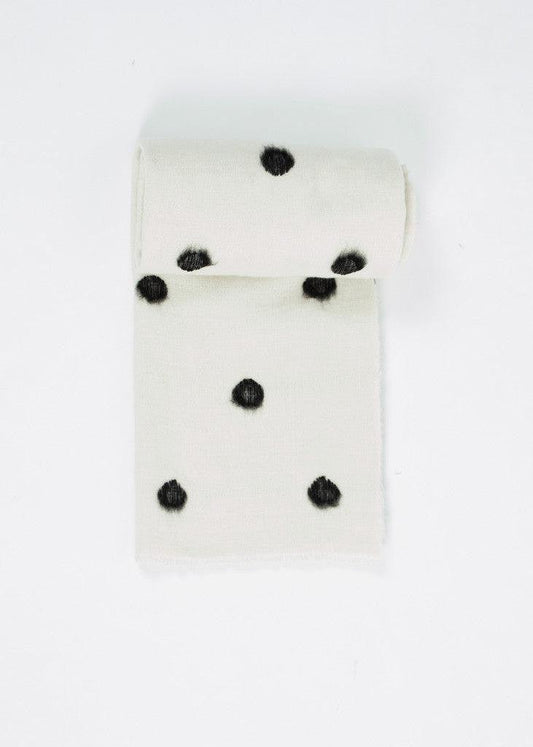 Cashmere Dot Shawl in Black/White.