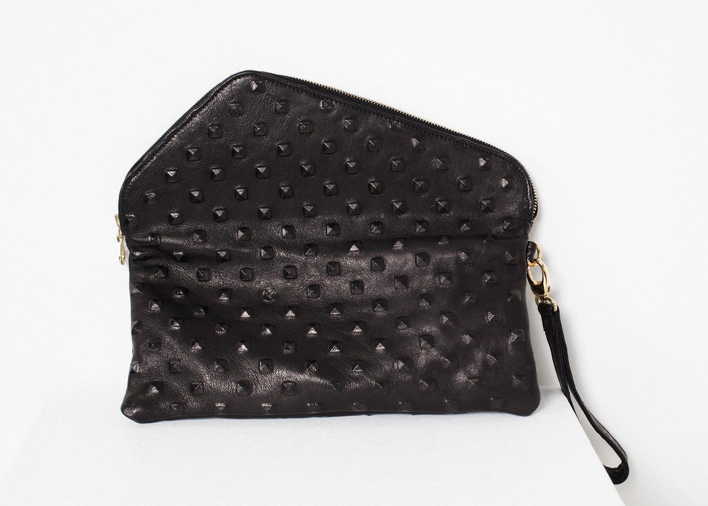 Roxanne Leather Clutch in Black.