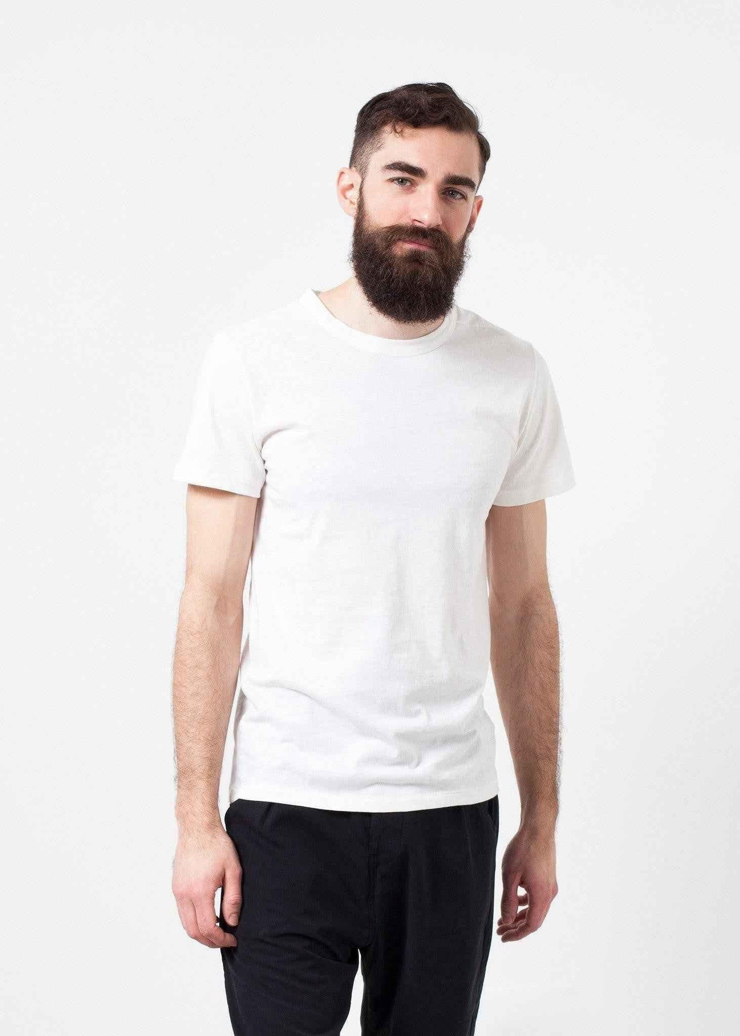 Comfort Tee in White Wool Blend.