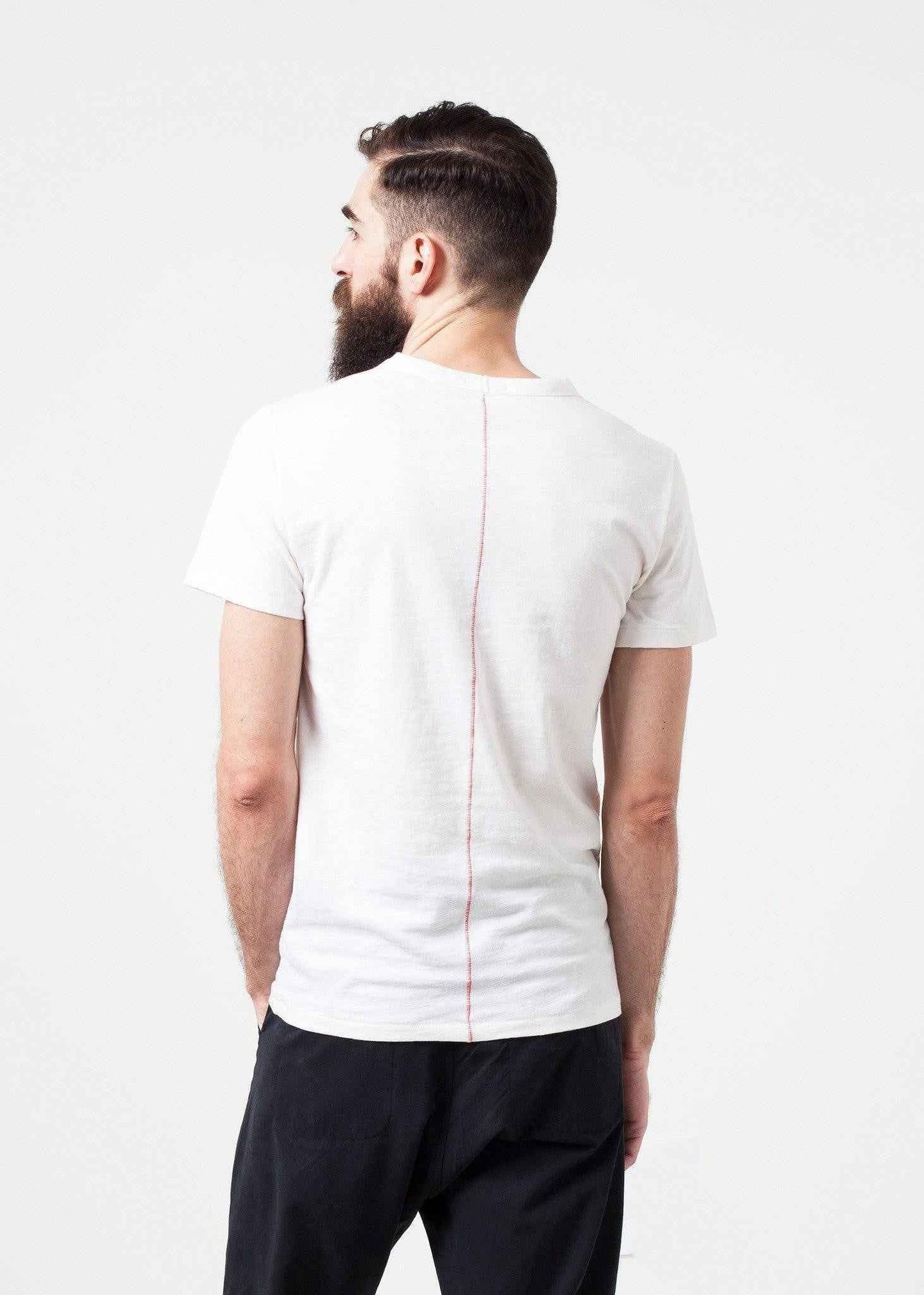 Comfort Tee in White Wool Blend.