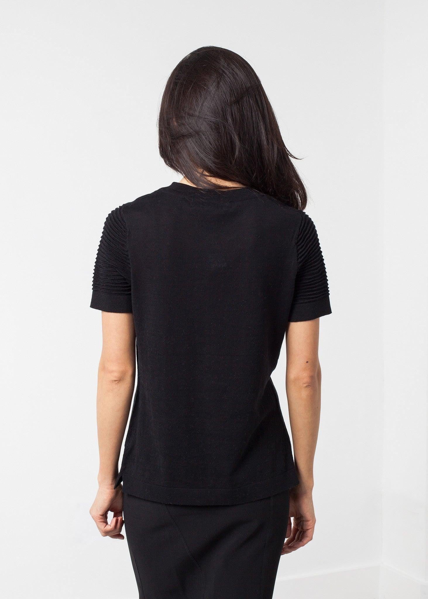 Ribbed Short Sleeve Knit.