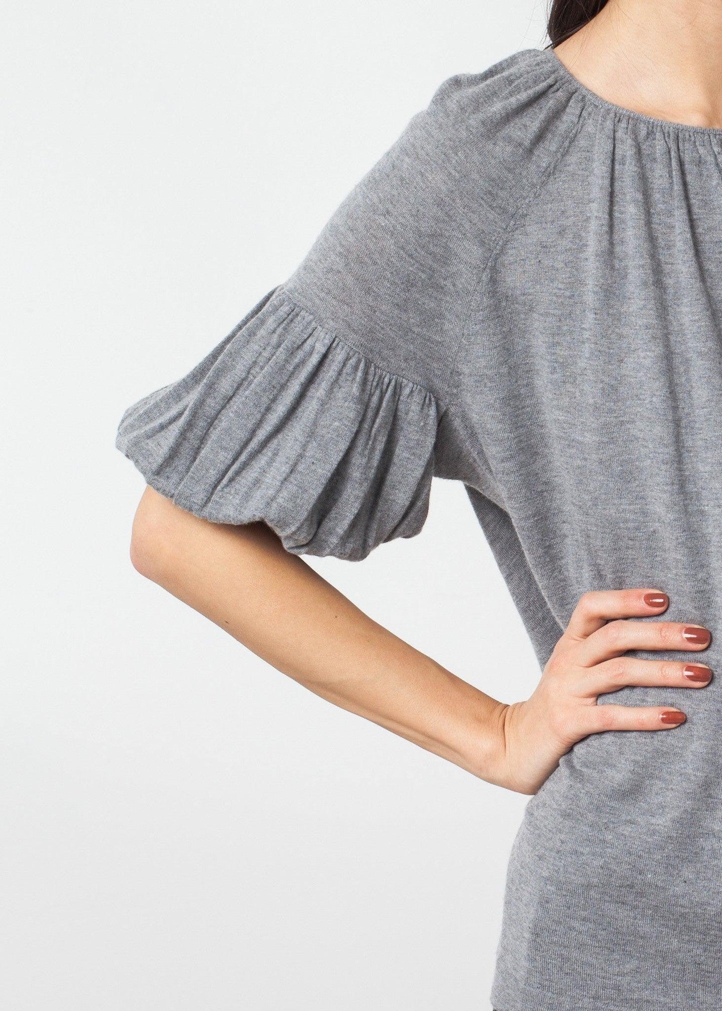 Cashmere Puff Sleeve Knit.