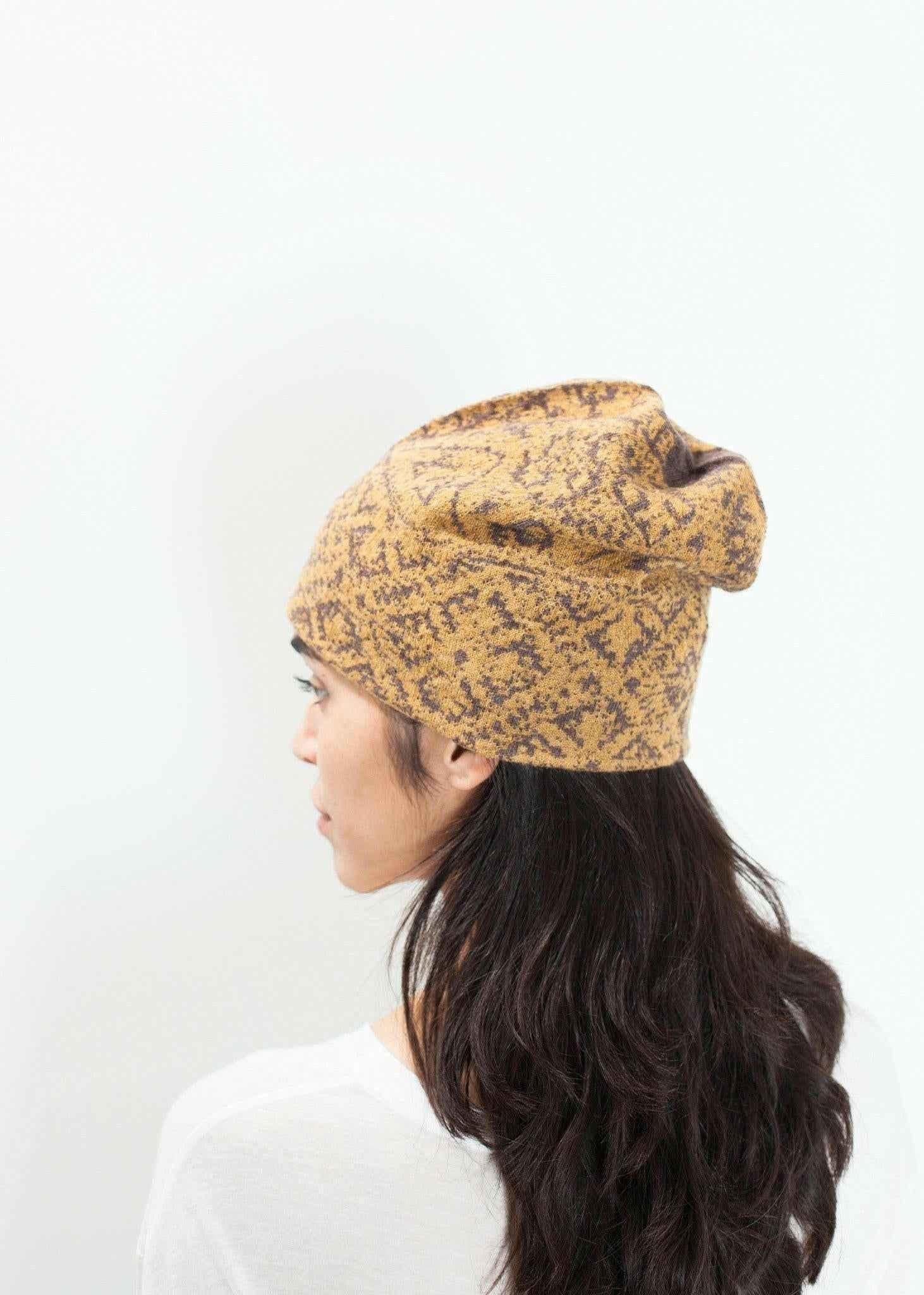 Reversible Beanie in Amber.