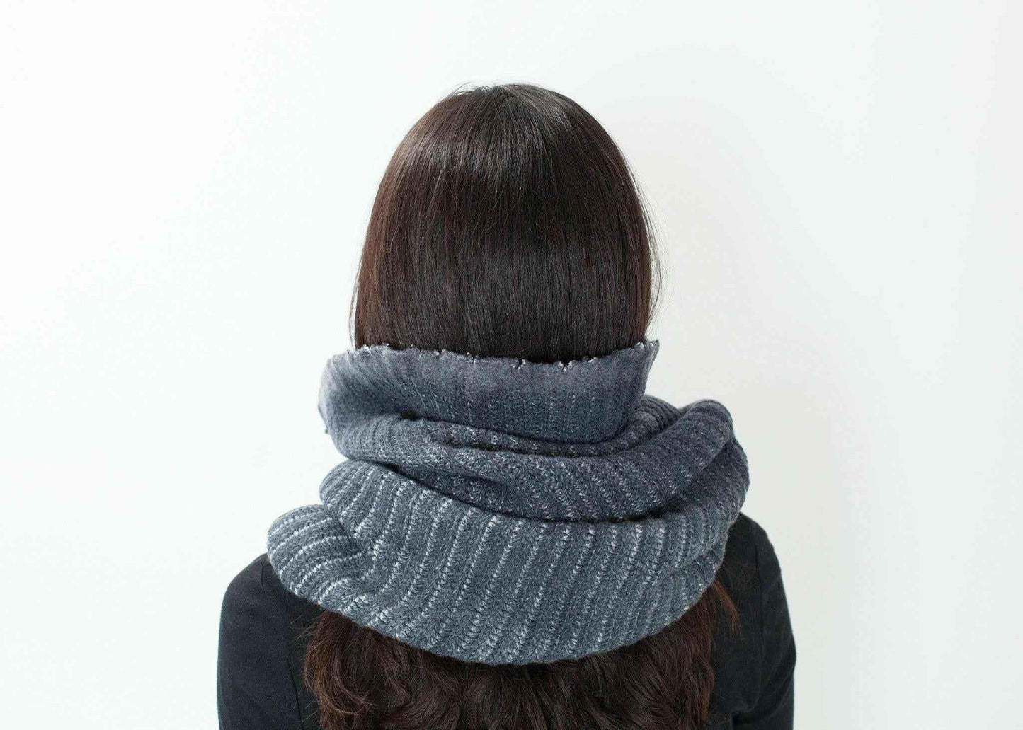 Knit Neck Warmer in Grey.