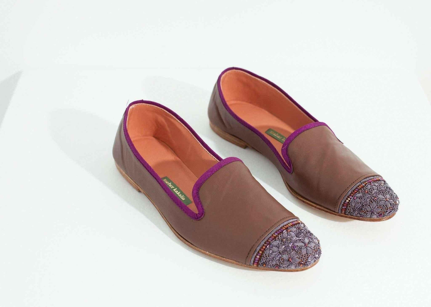 Bizi Cap Toe Loafer in Rose/Aubergine.