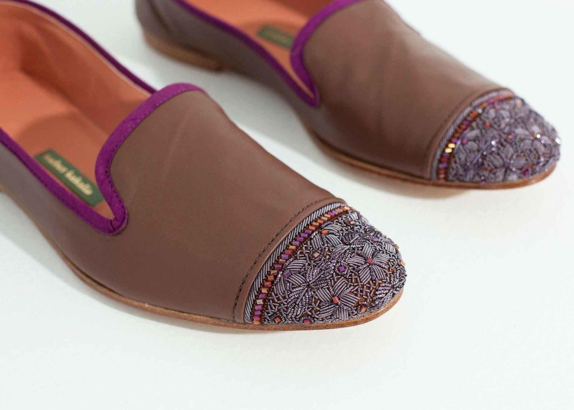 Bizi Cap Toe Loafer in Rose/Aubergine.