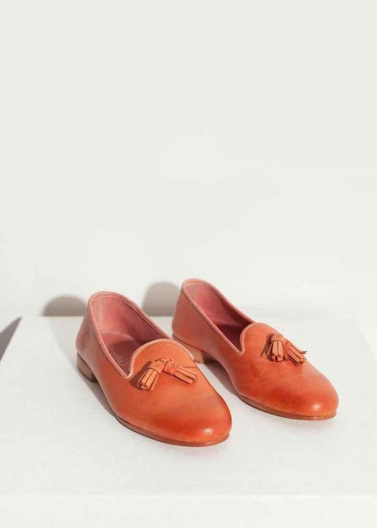 Leather Loafer in Rose.