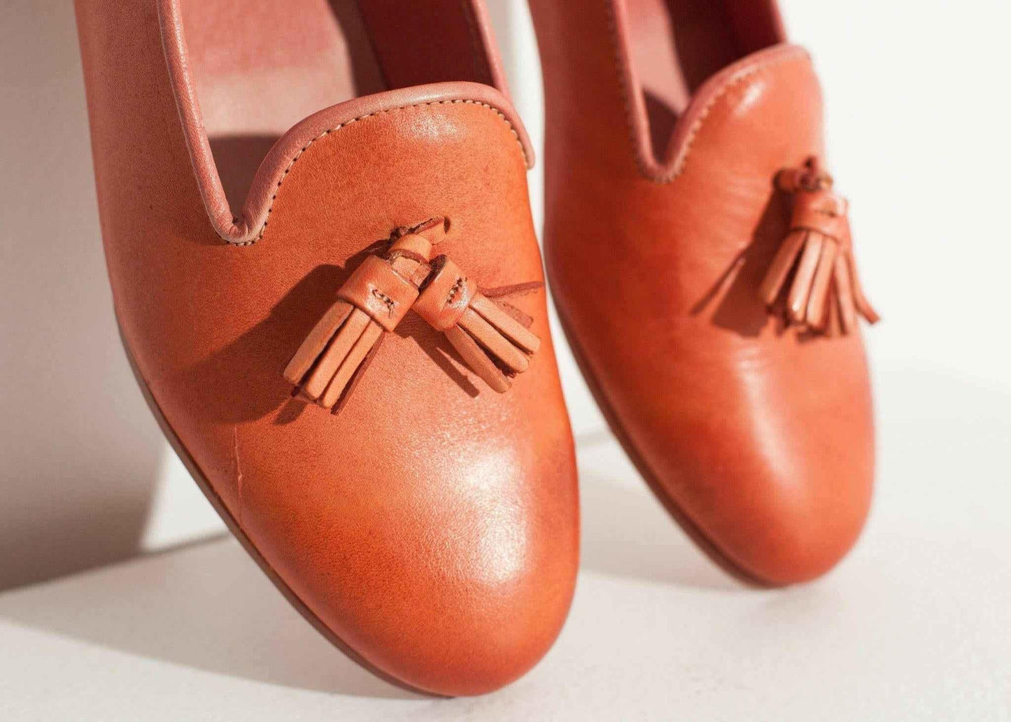 Leather Loafer in Rose.