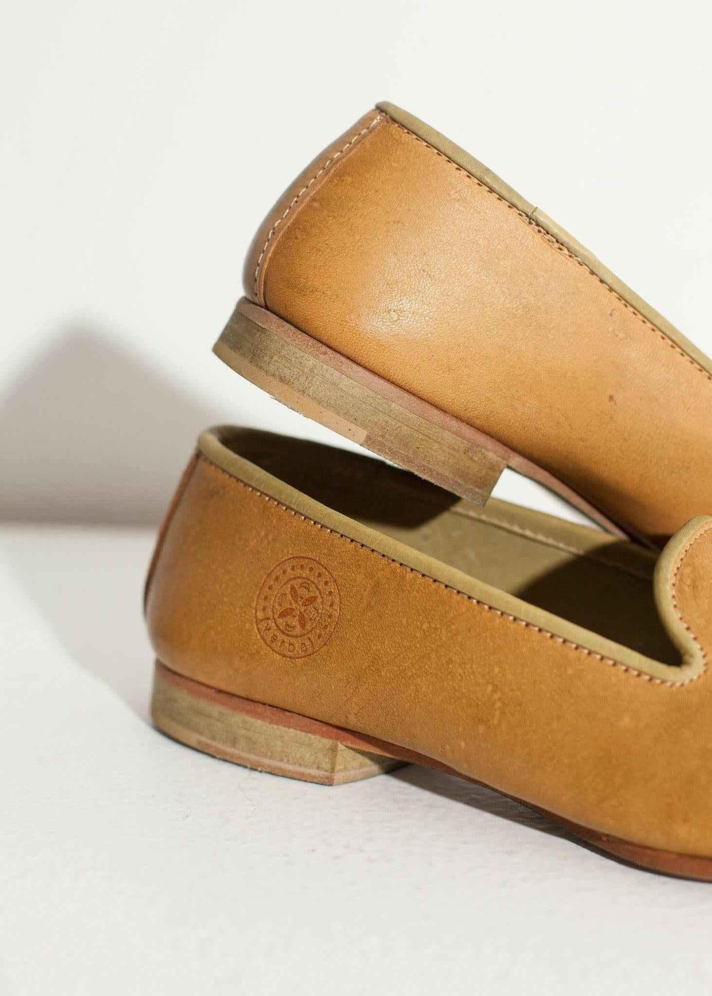 Leather Loafer in Lime.