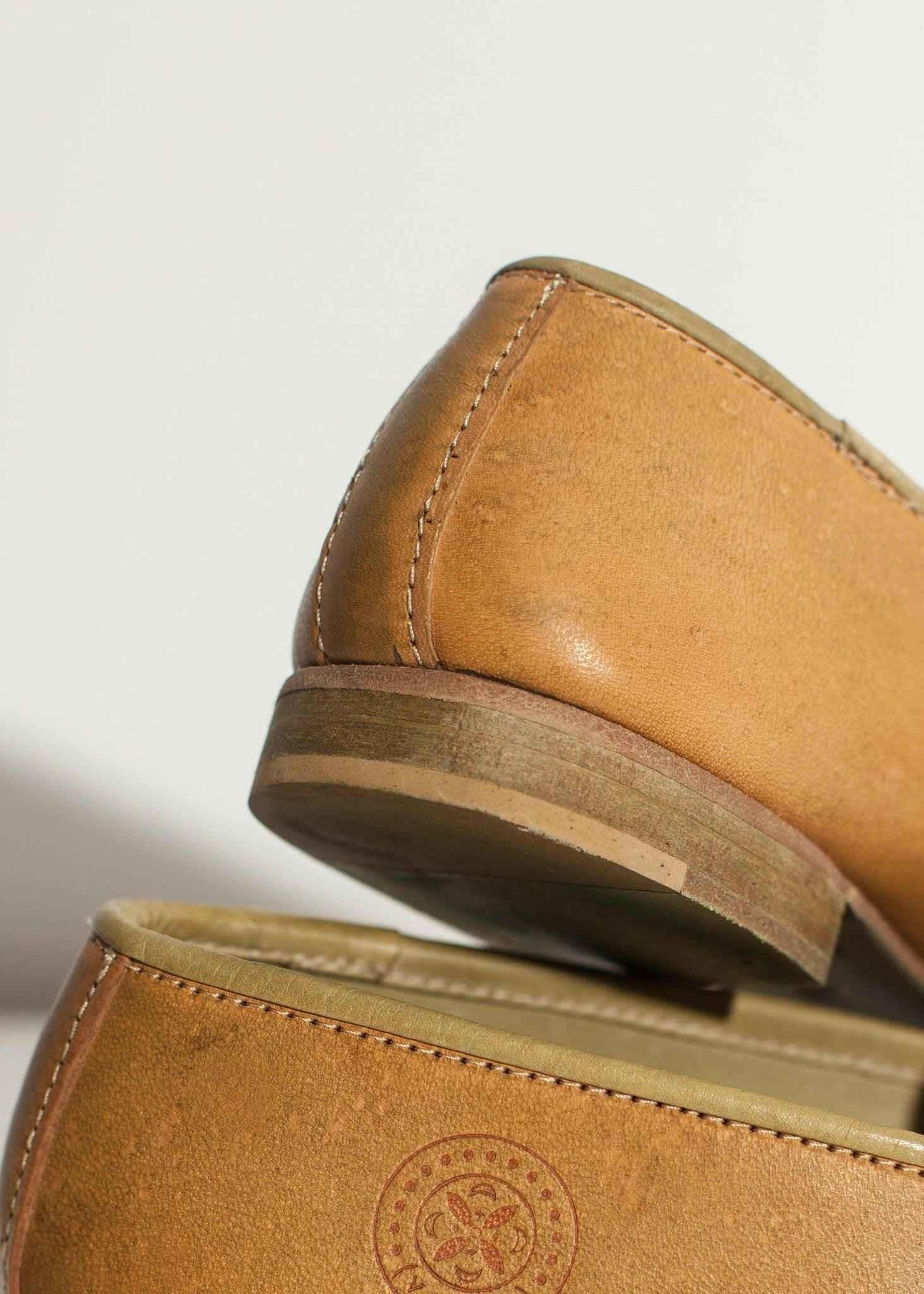 Leather Loafer in Lime.