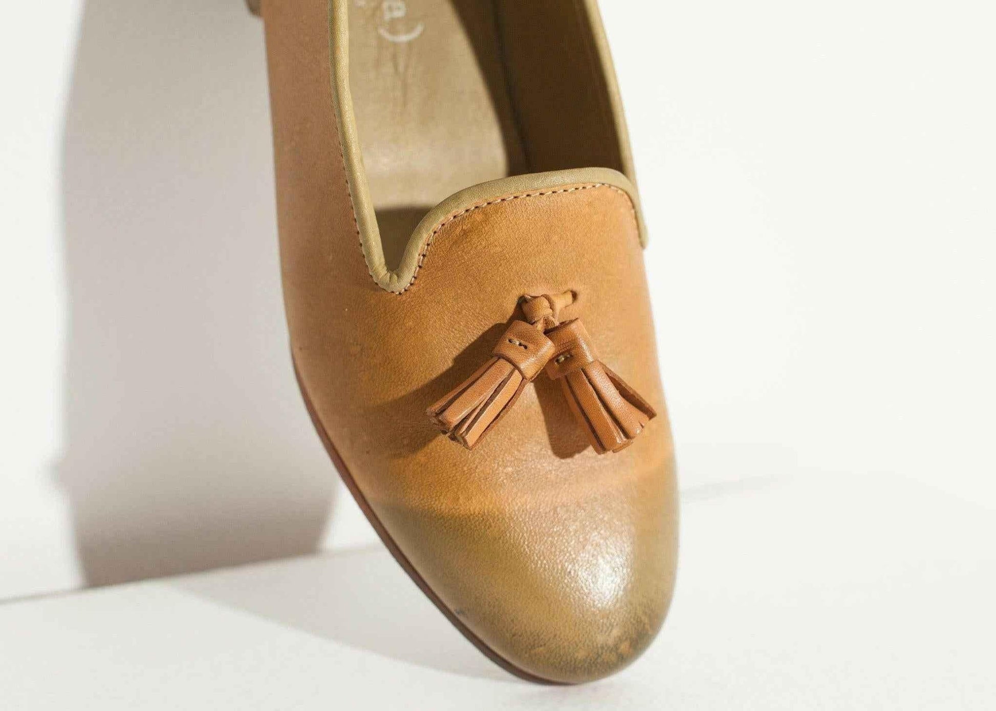 Leather Loafer in Lime.