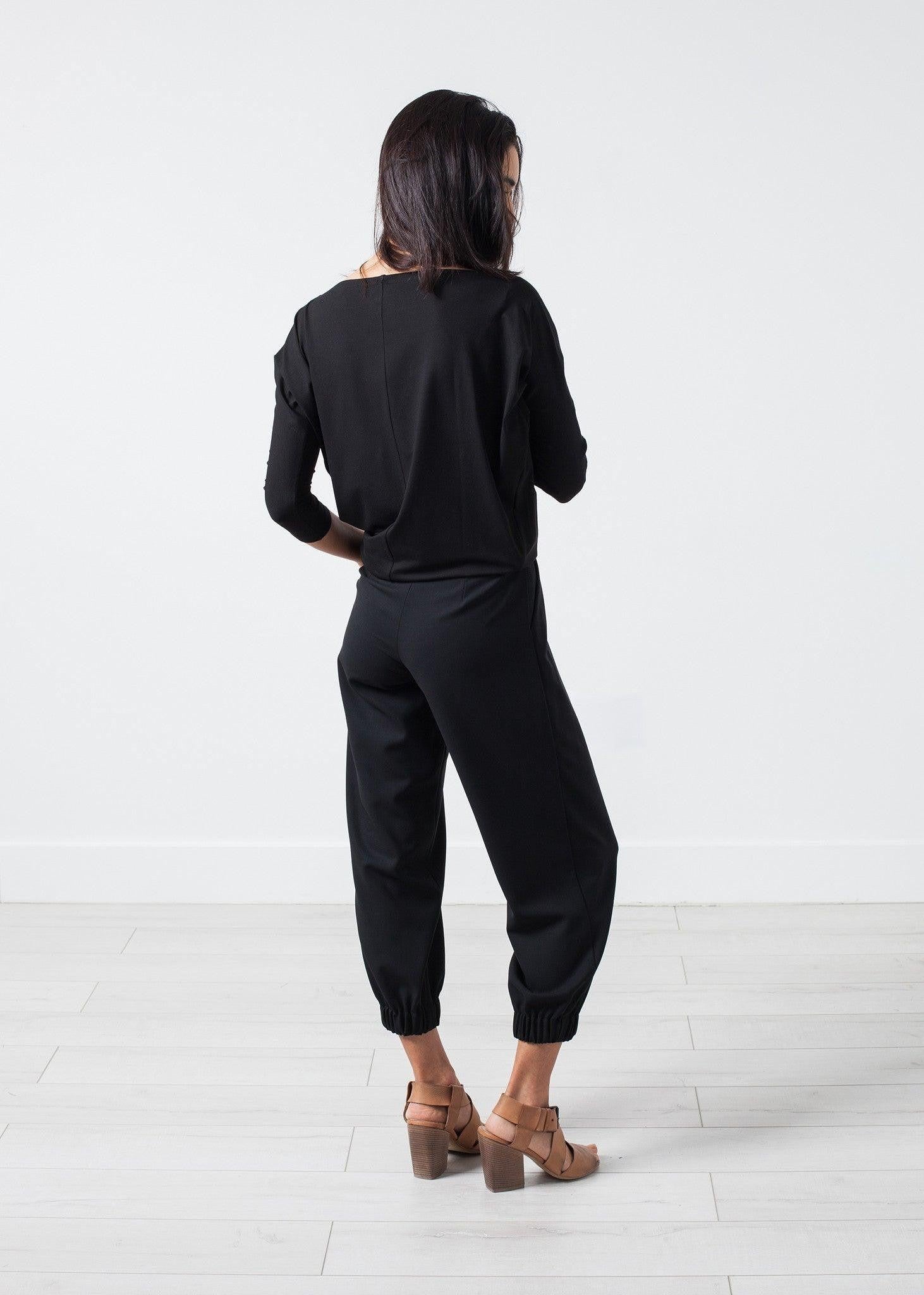 Boat Neck Top in Black.