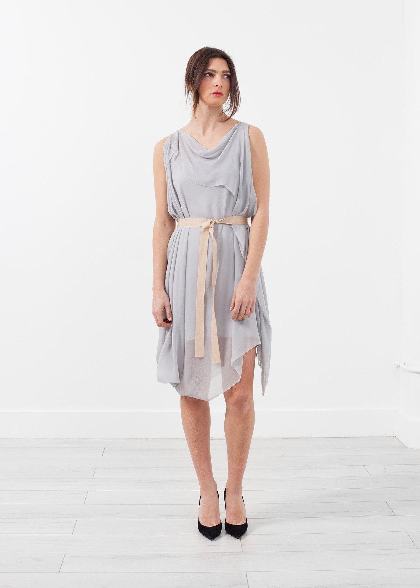 Chiffon Draped Dress.