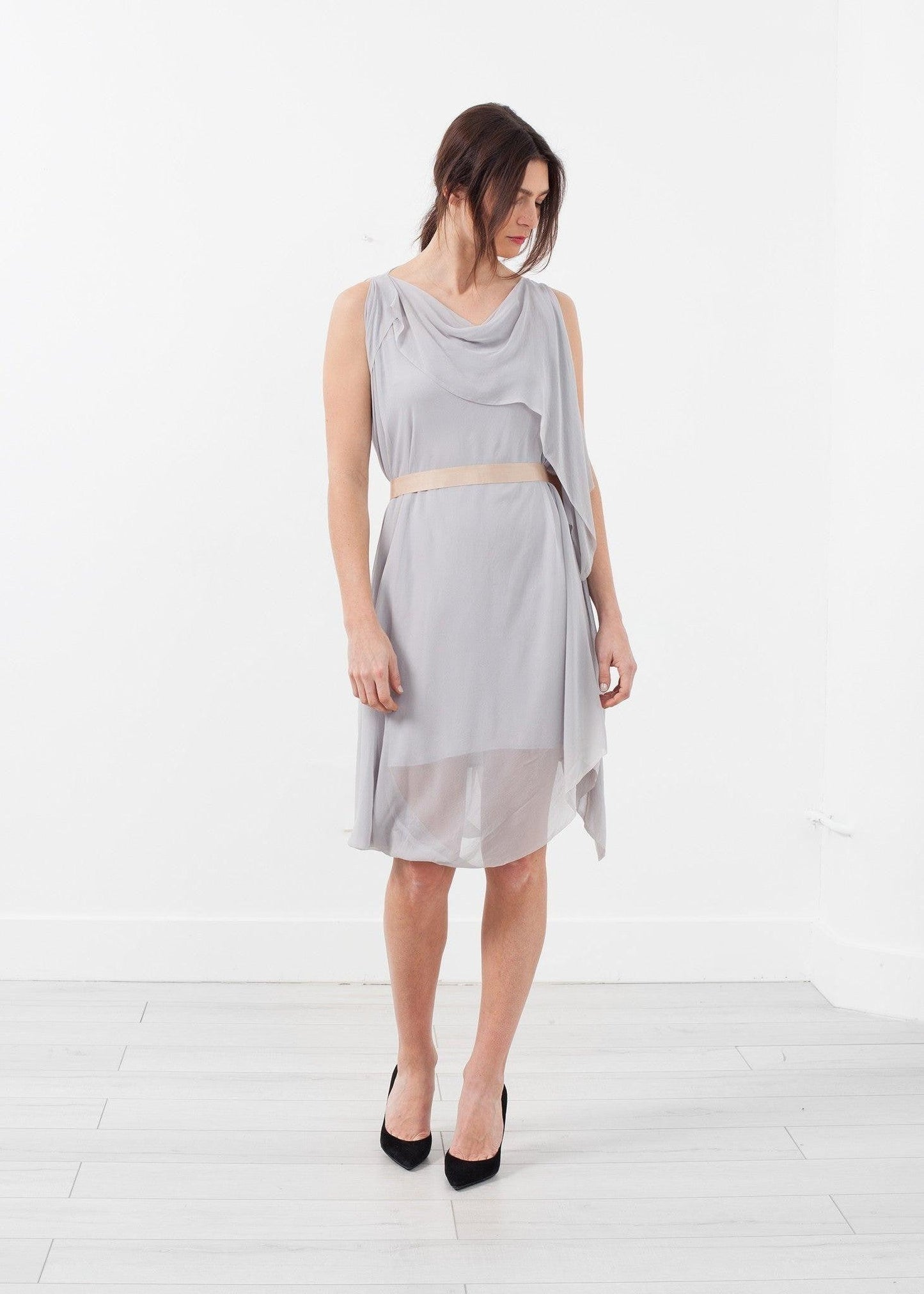 Chiffon Draped Dress.