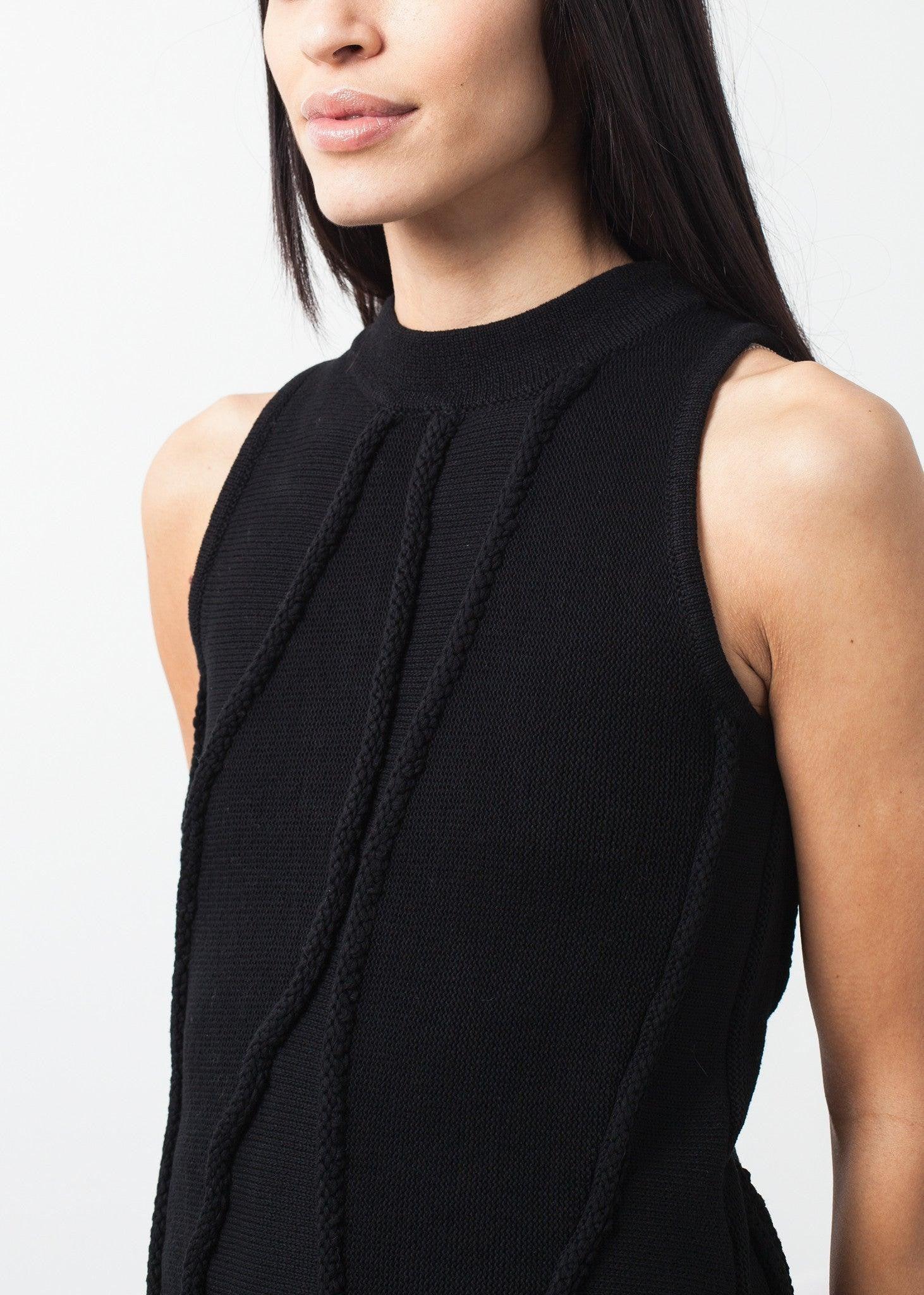 Curved Stripe Knit Tank.
