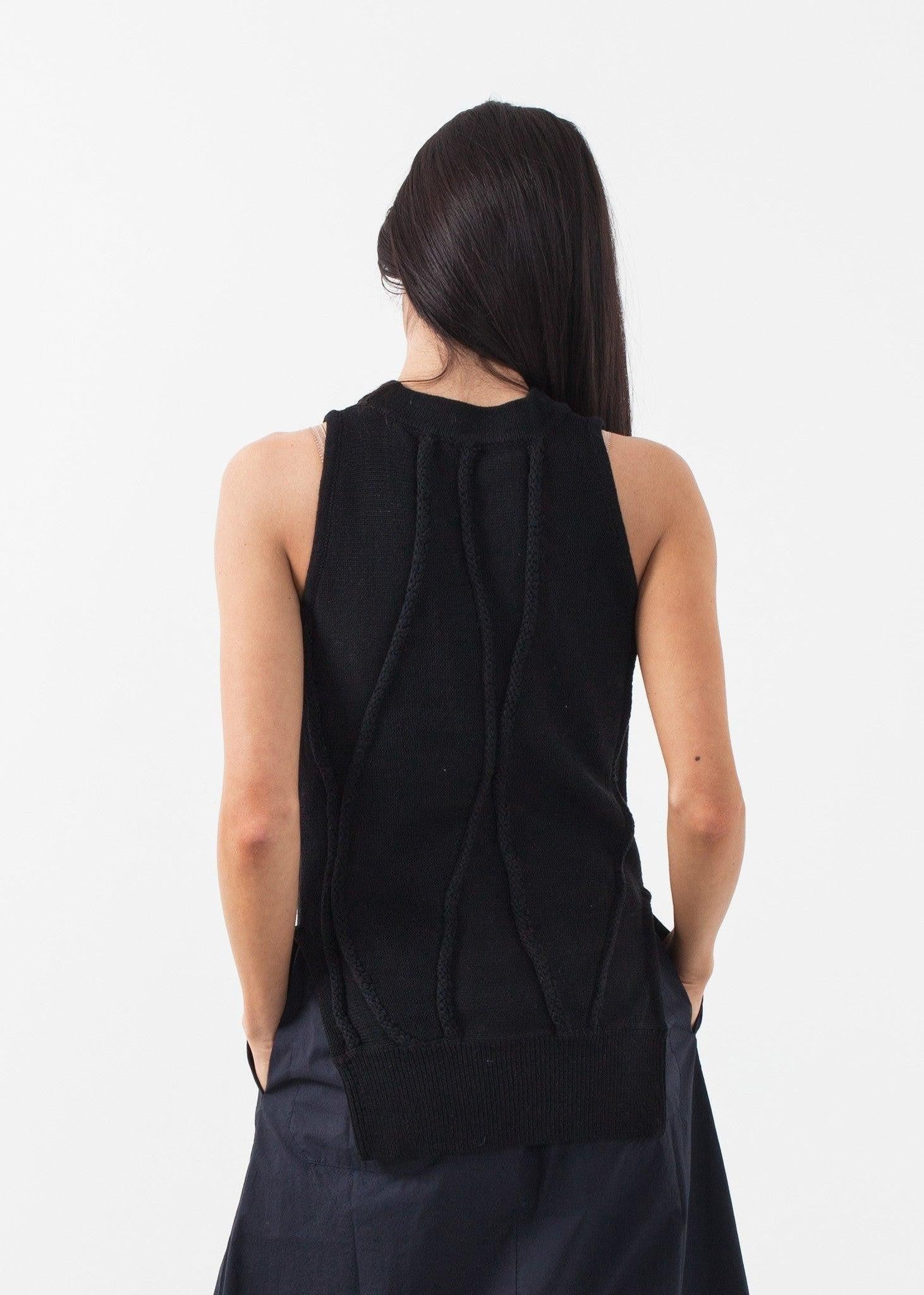 Curved Stripe Knit Tank.