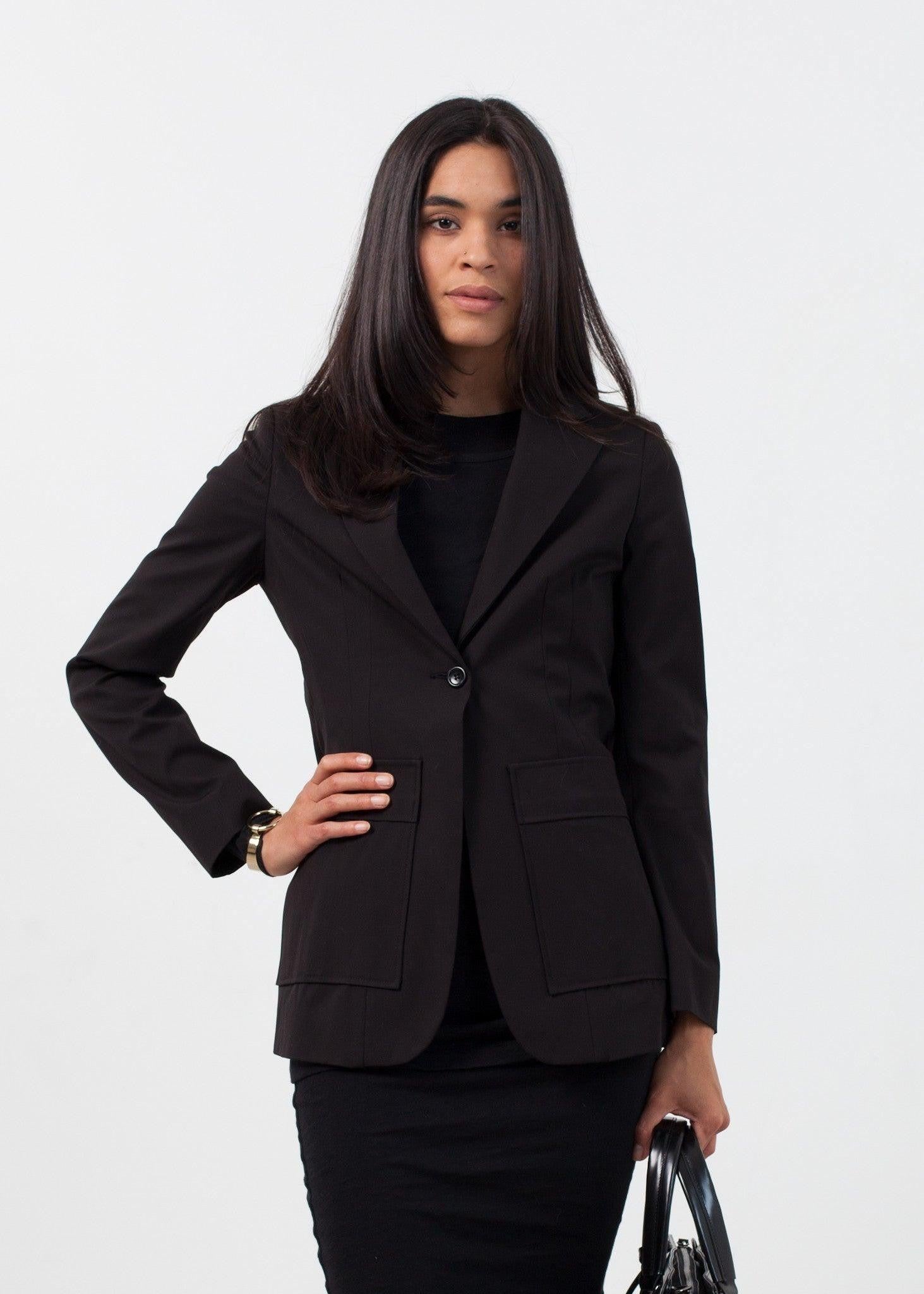 Double Pocket Blazer in Black.