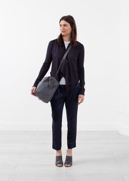 Draped Neck Cardigan.