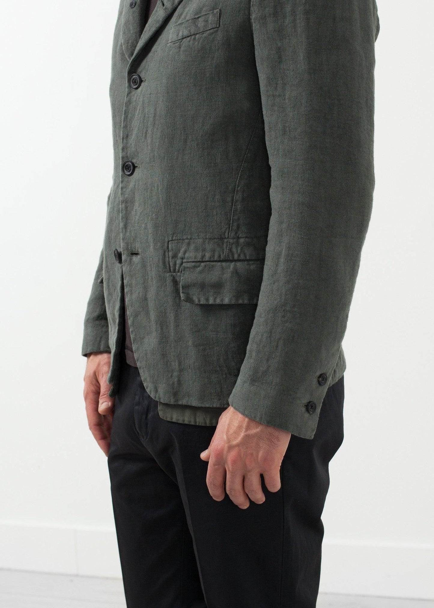Five Button Cotton Blazer.