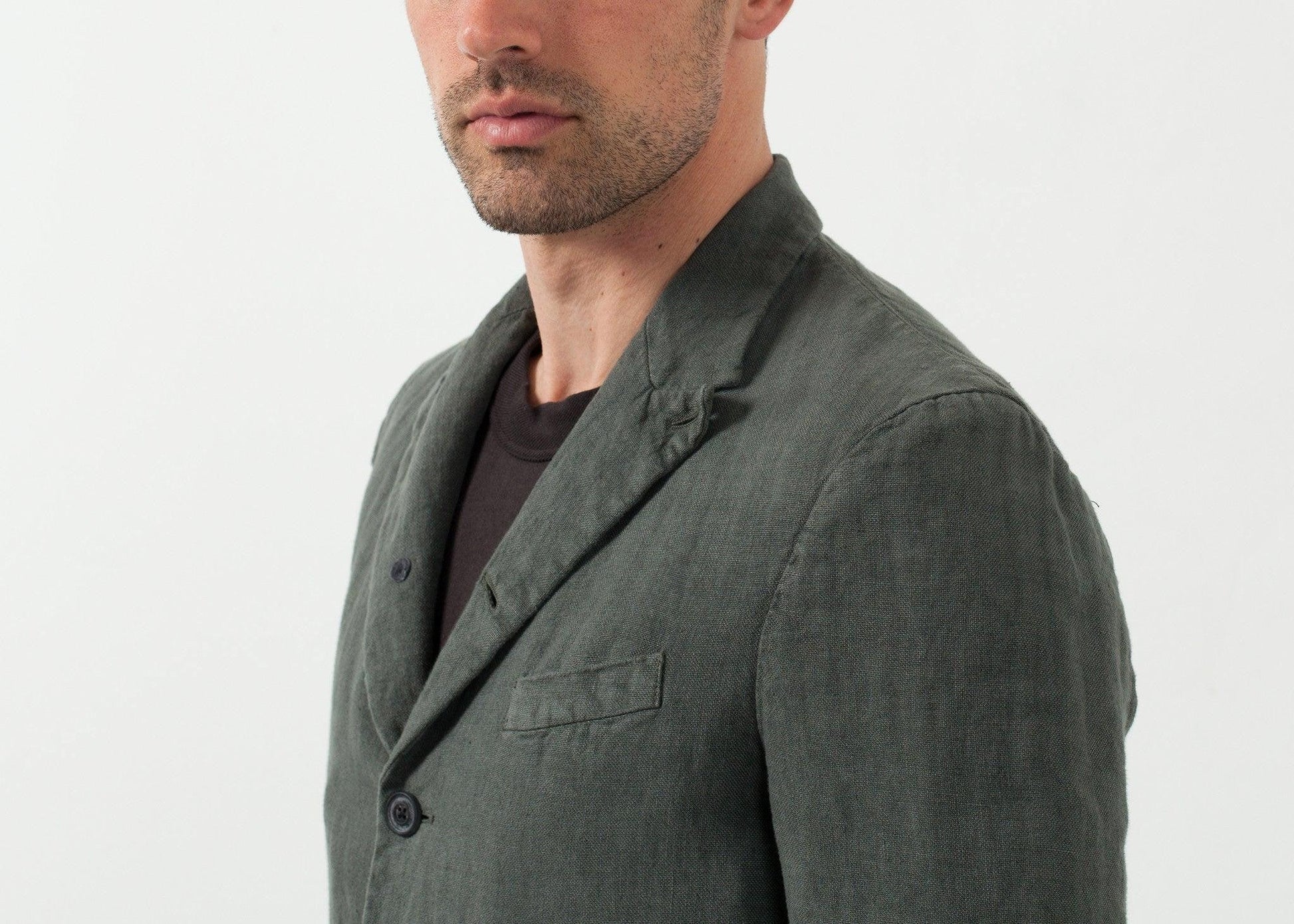Five Button Cotton Blazer.