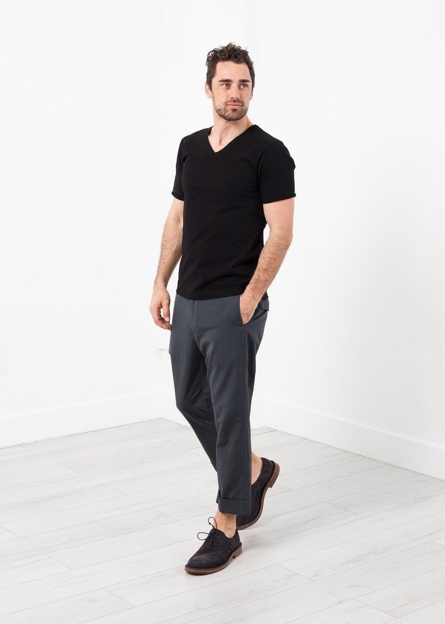Flat Front Cuffed Trouser.