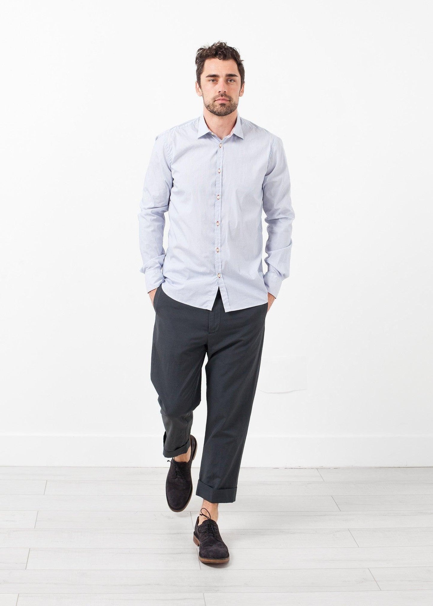 Flat Front Cuffed Trouser.