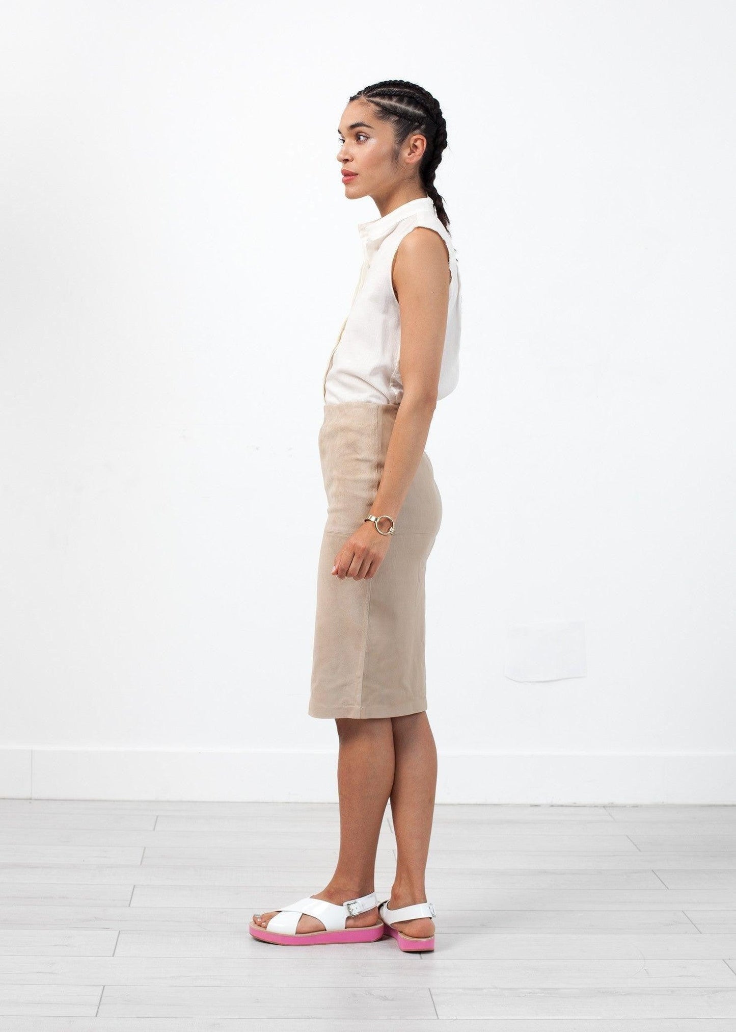 Floridia Leather Skirt.