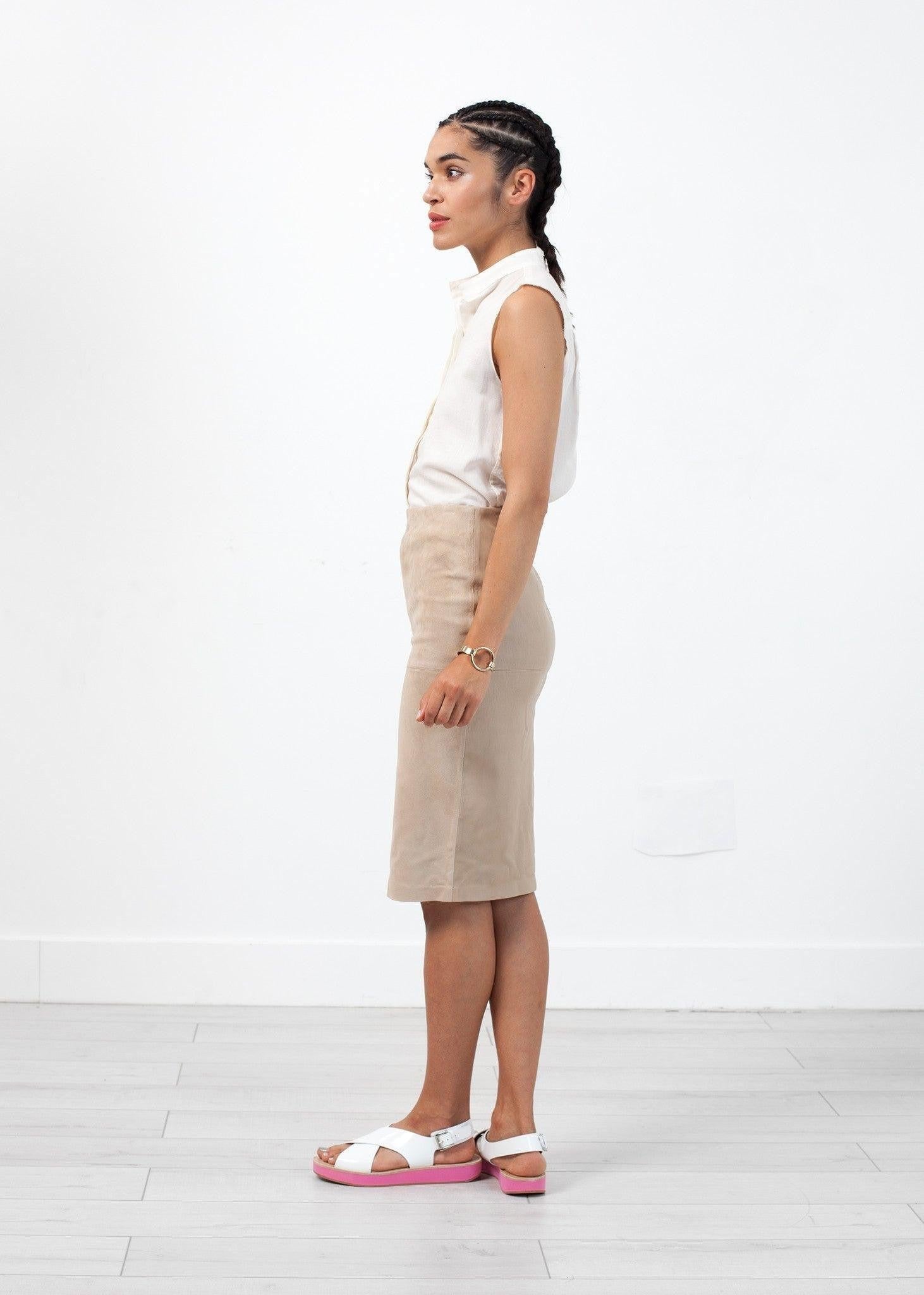 Floridia Leather Skirt.