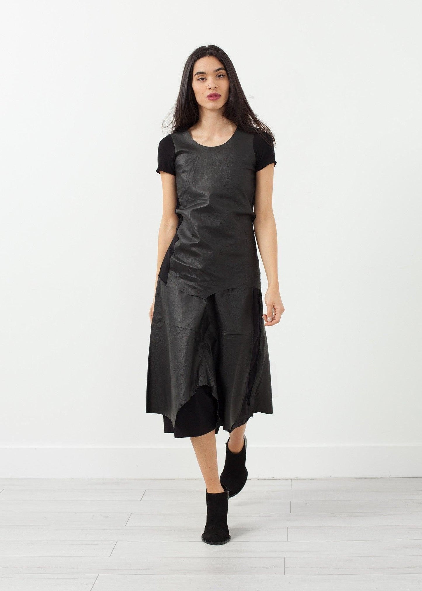 Leather Drop Crotch Pants.