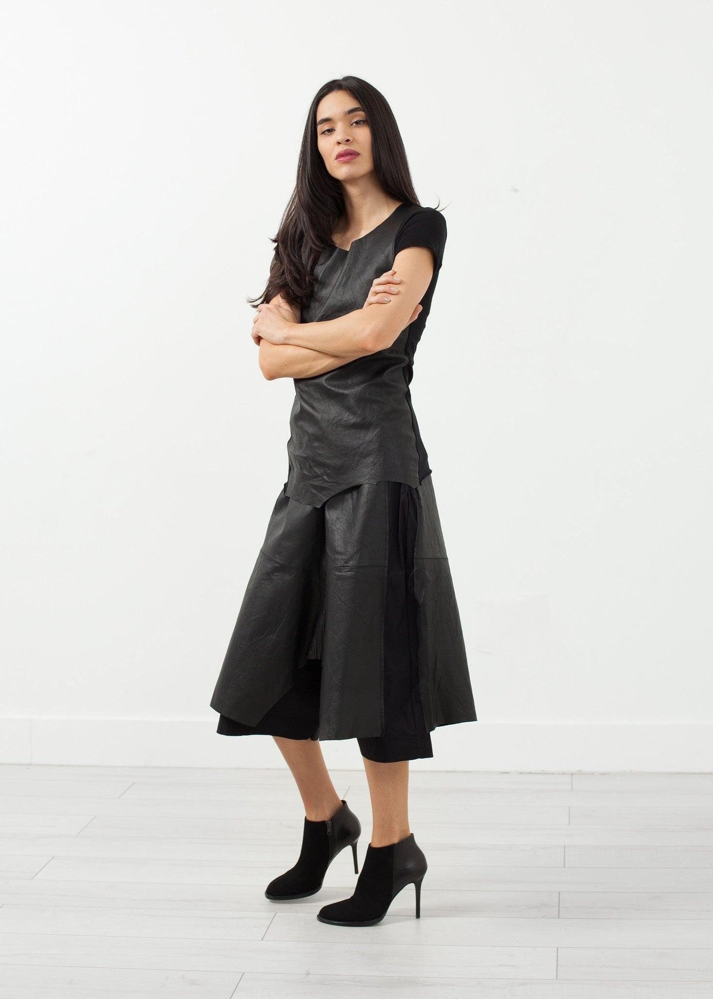 Leather Drop Crotch Pants.