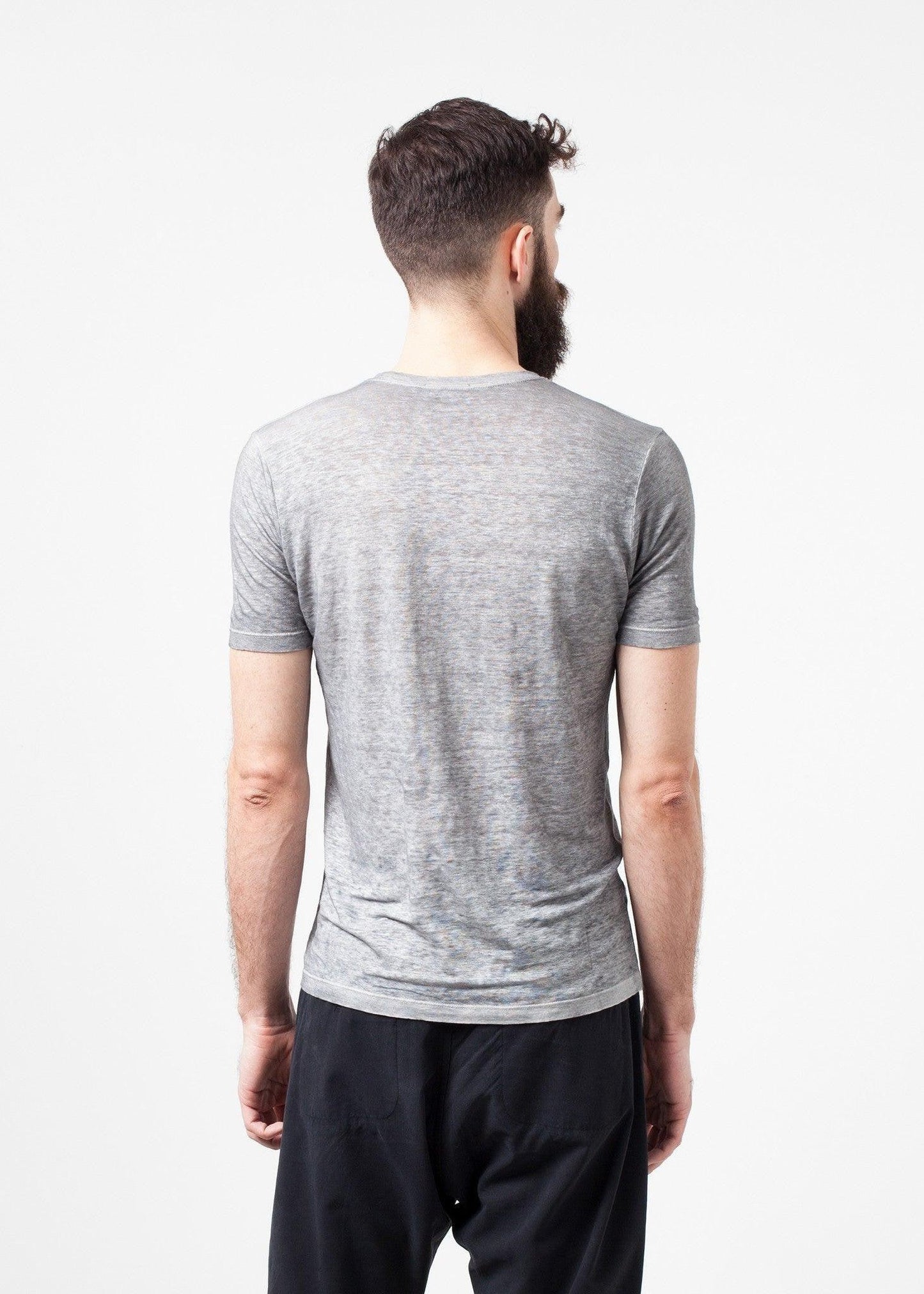 Linen T-shirt in Dolphin.