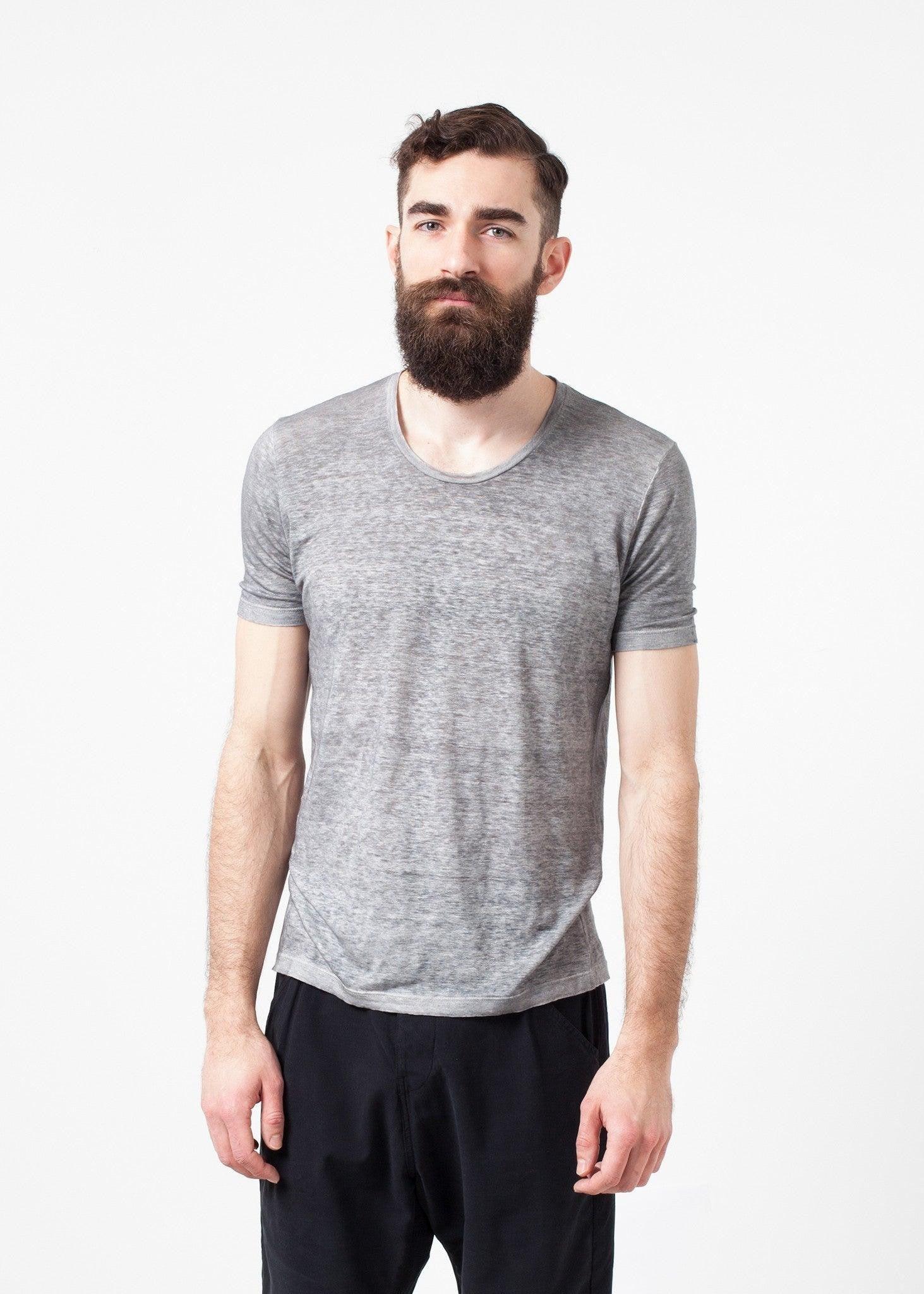 Linen T-shirt in Dolphin.