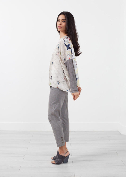 Long Sleeve Box Blouse.