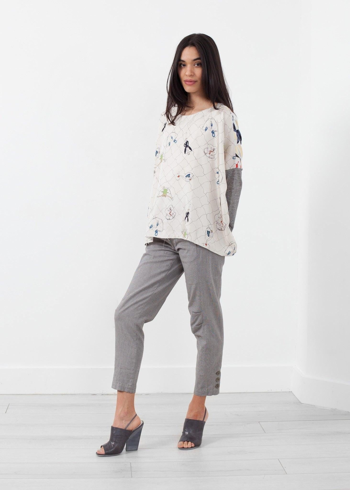 Long Sleeve Box Blouse.