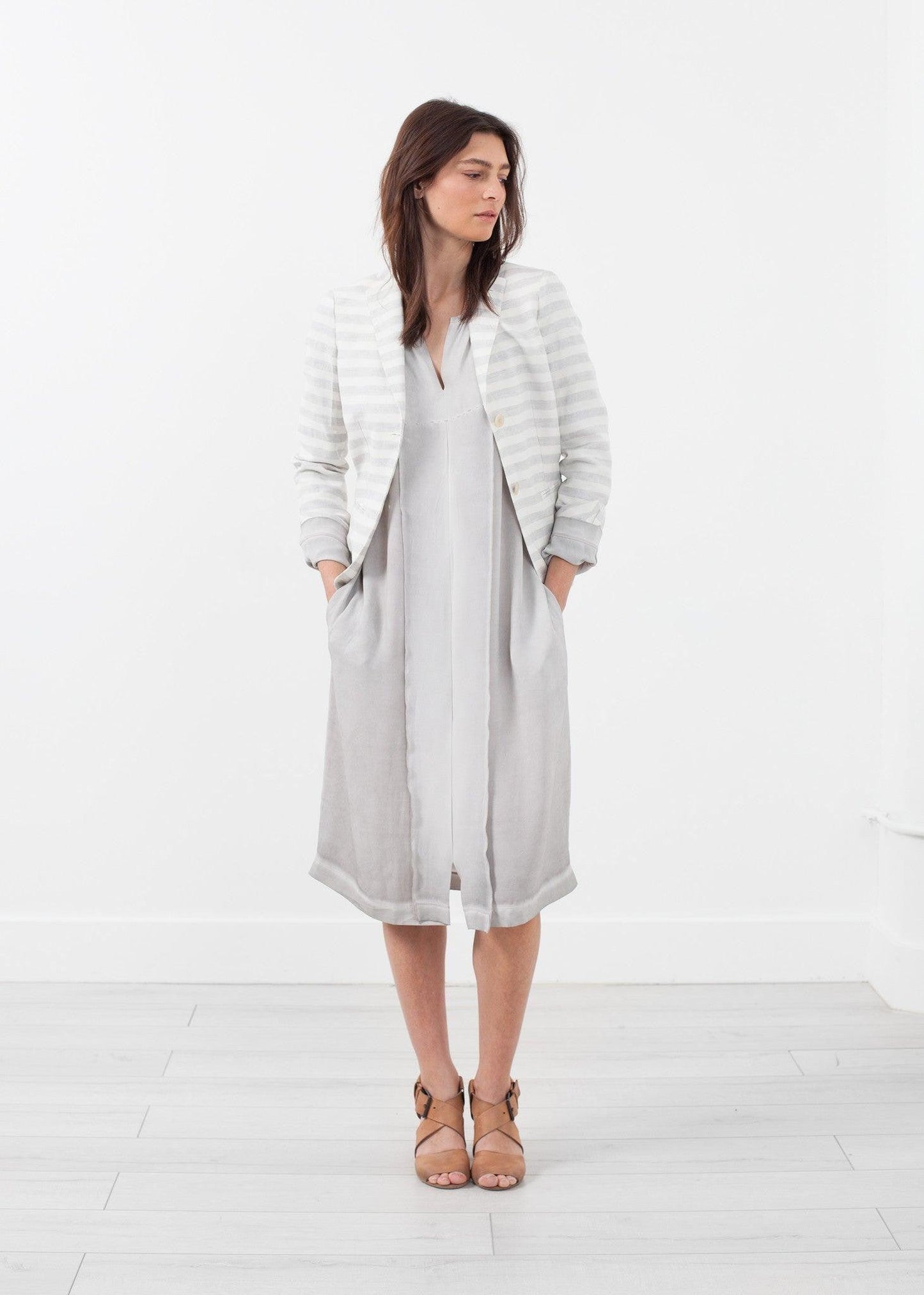 Long Sleeve Silk Dress.