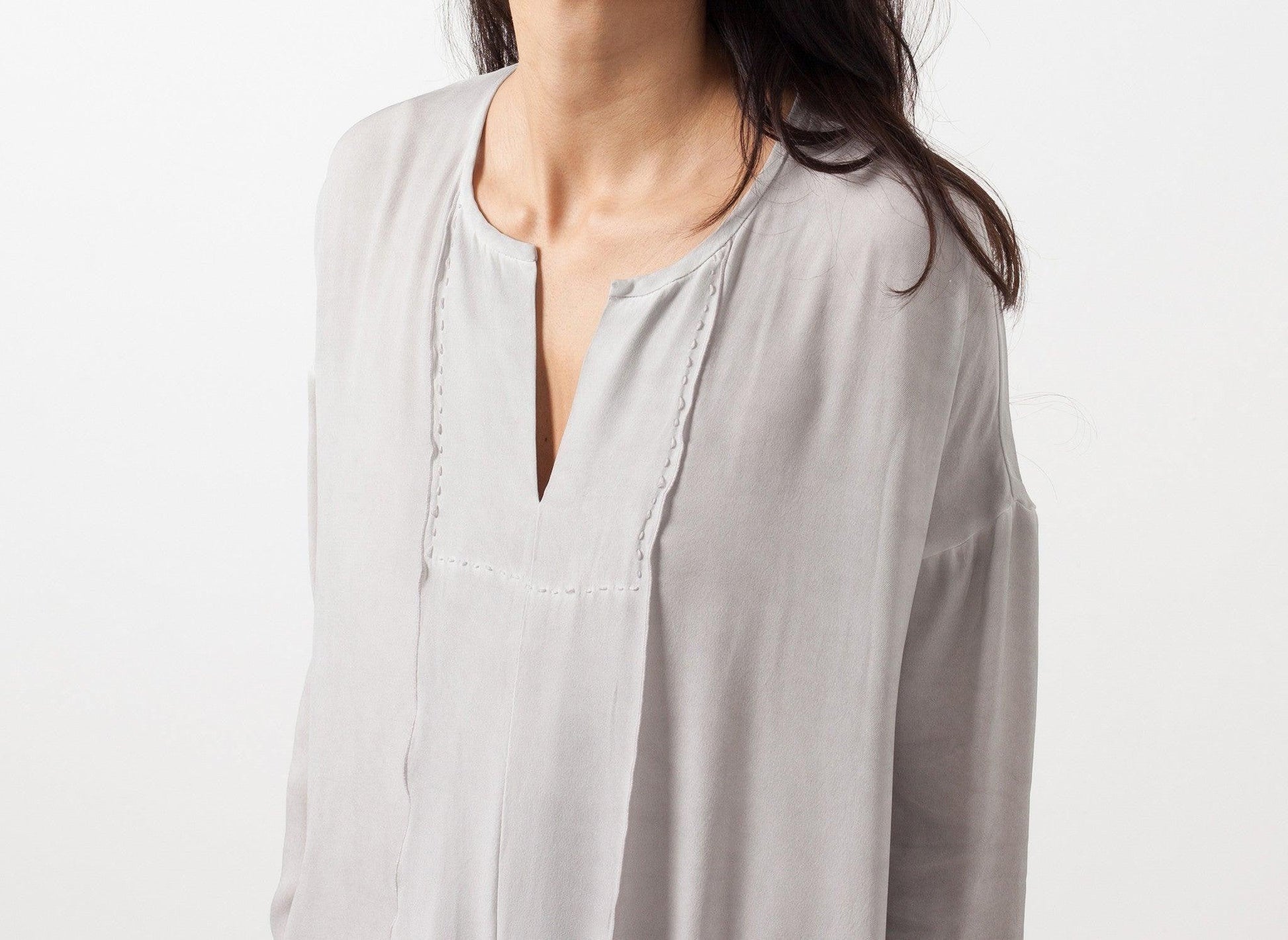 Long Sleeve Silk Dress.
