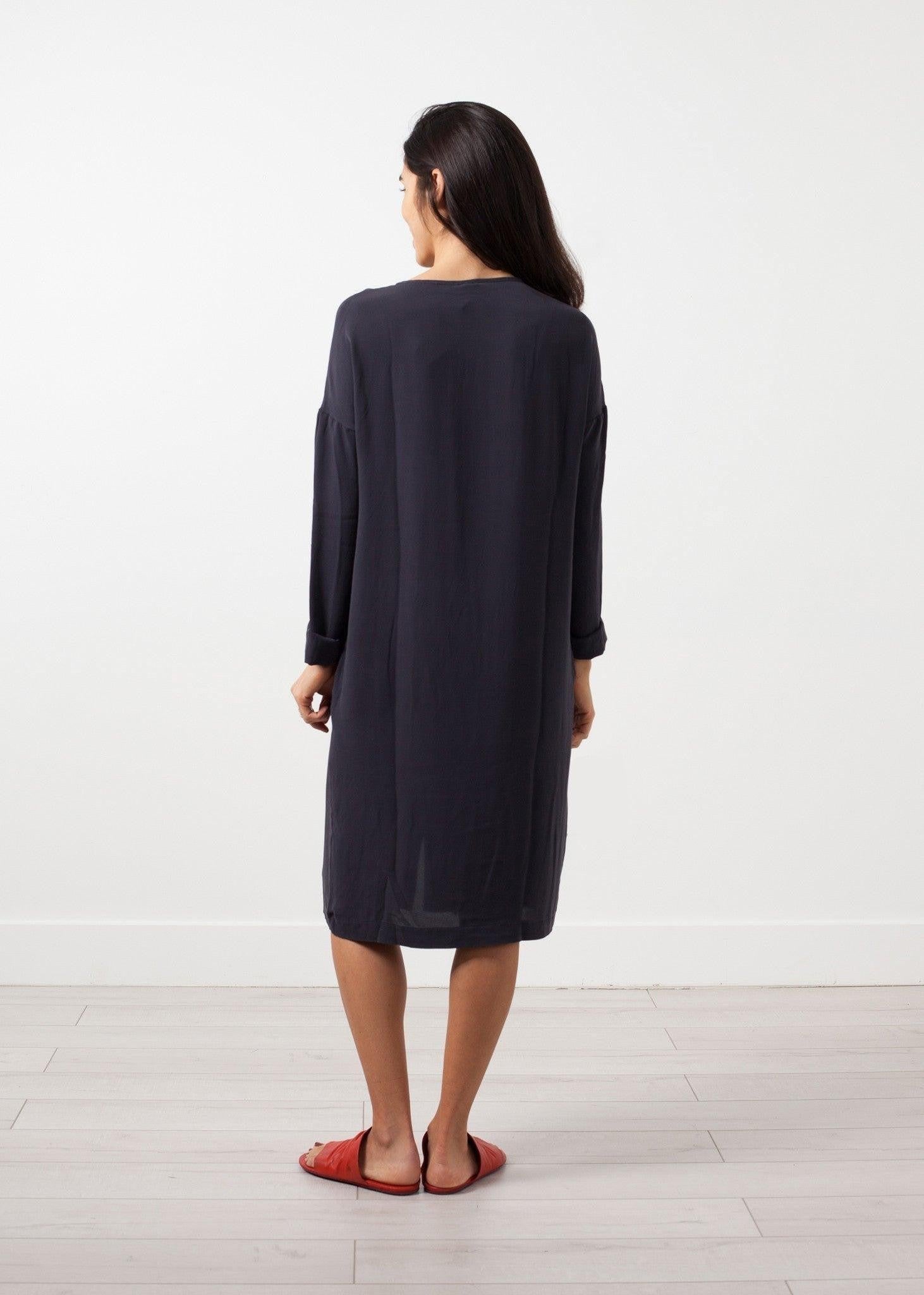 Long Sleeve Silk Dress.
