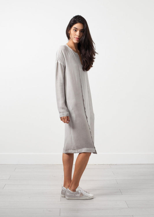 Long Sleeve Silk Dress.