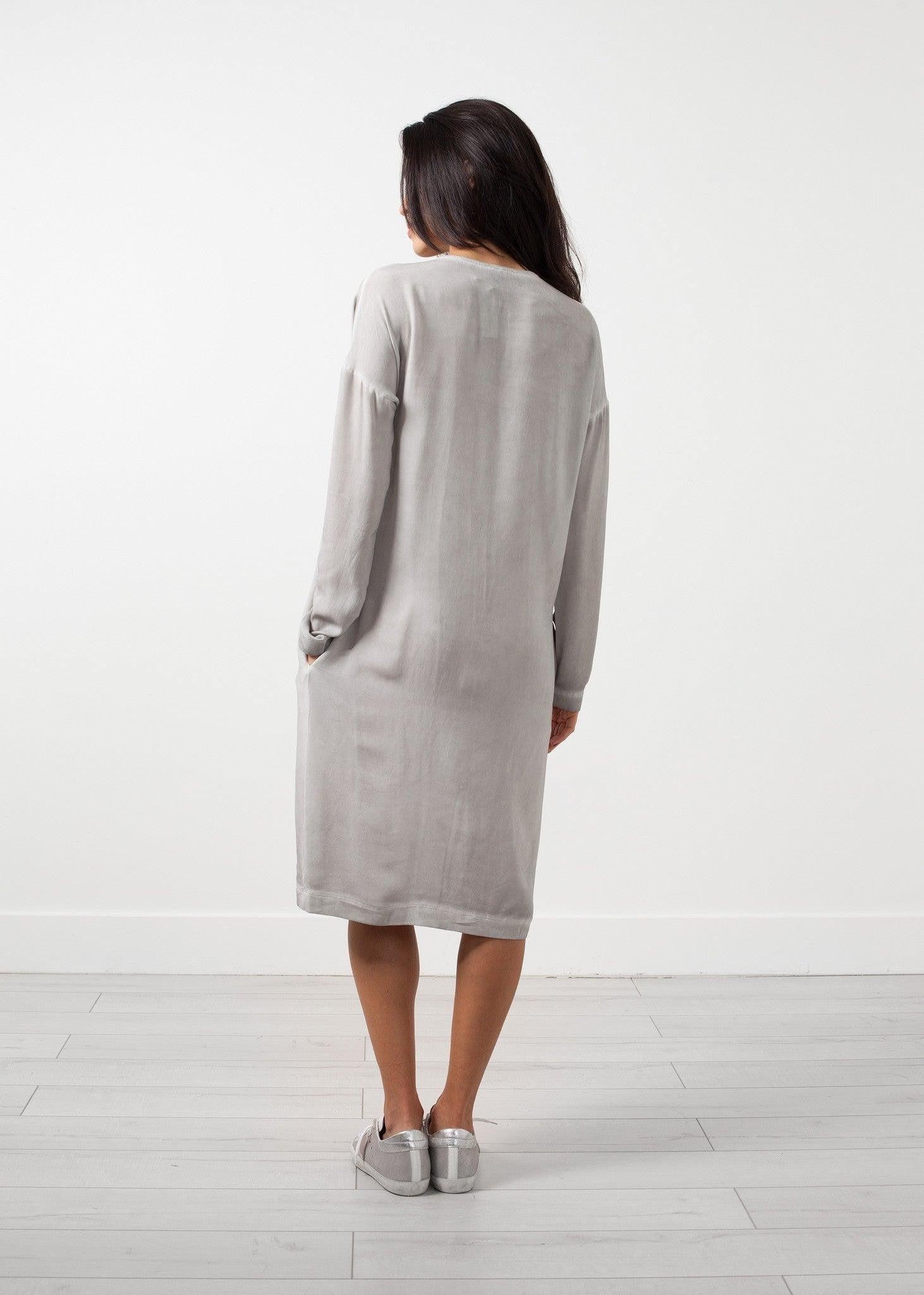Long Sleeve Silk Dress.
