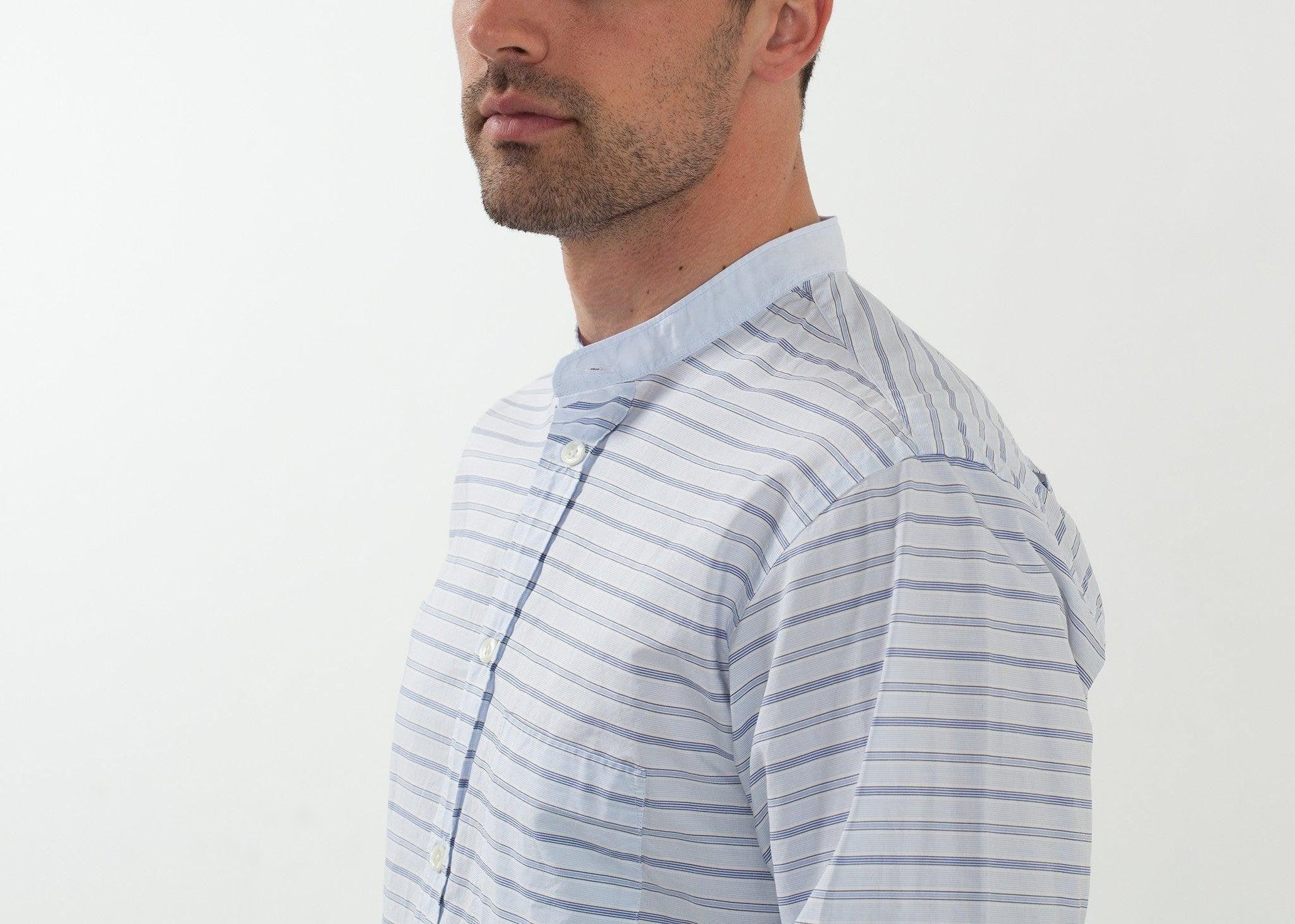 Mandarin Collar Formal Shirt.