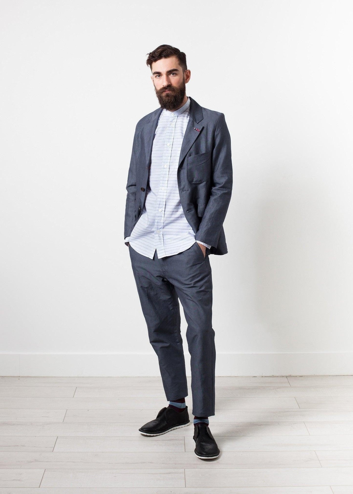 Mandarin Collar Formal Shirt.